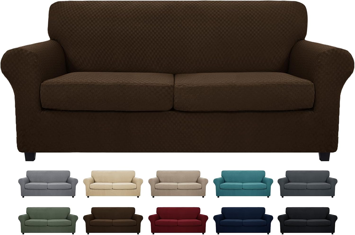 MAXIJIN Latest Recliner Slipcovers for Living Room 4 Pieces Stretch Jacquard Recliner Chair Cover Soft Fitted Recliner Protector with Elastic Bottom