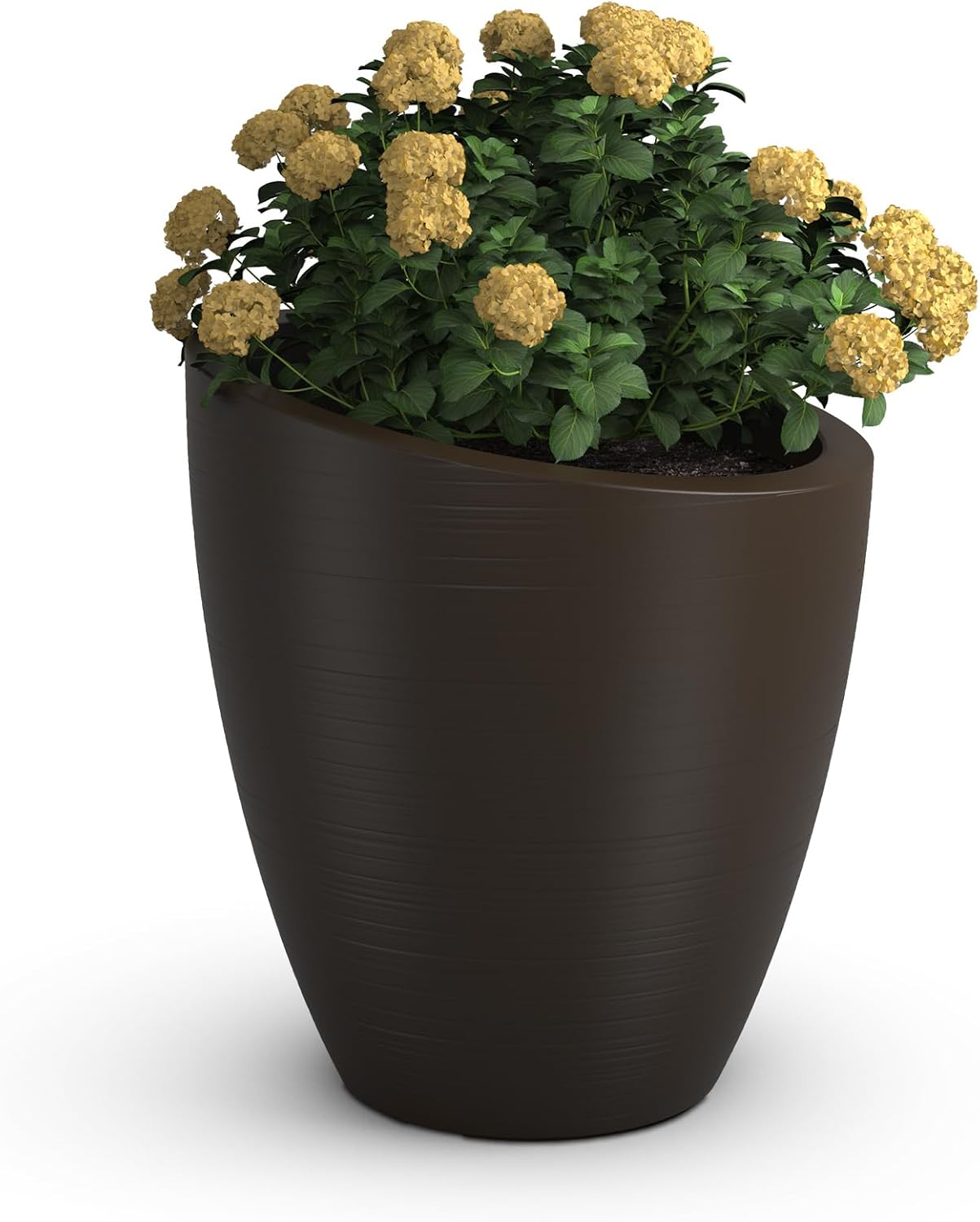 Mayne Modesto 20in Round Modern Planter, Neptune Blue | All season, Indoor/Outdoor, Double-wall design, Fade resistant, 15-year warranty