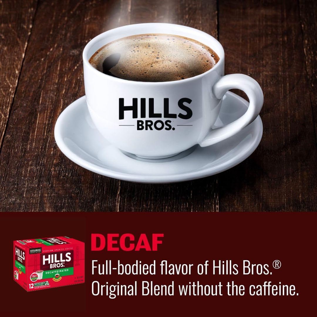 Hills Bros Single Serve Coffee Pods, 100% Colombian Ground Coffee, Medium Roast, 12 Count – Keurig Compatible, Roasted 100% Arabica Beans, Smooth Balanced Flavor