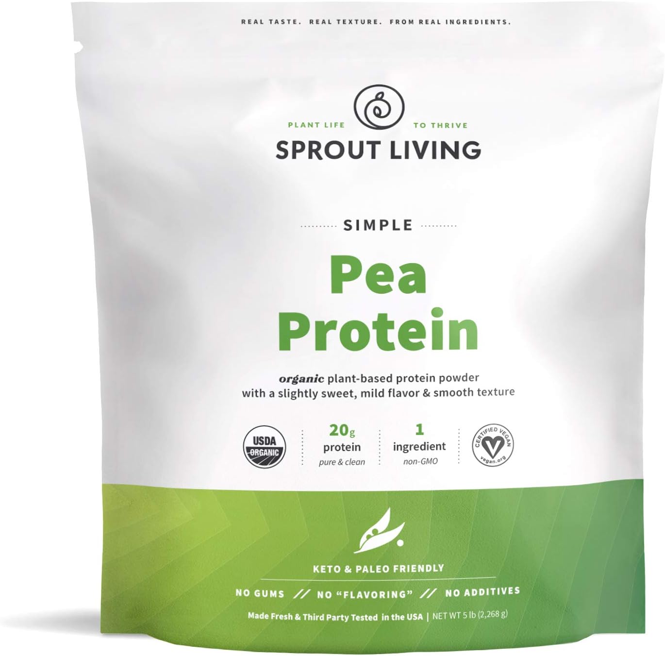 Sprout Living Organic Pumpkin Seed Protein Powder, Unflavored, 20 Grams of Plant Based Protein Powder Without Artificial Sweeteners, Non Dairy, Non-GMO, Vegan, Gluten Free (1 Pound, 14 Servings)