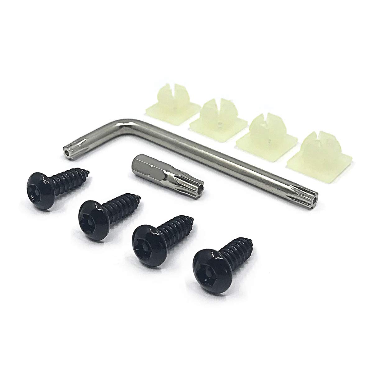OttoSpeed Anti-Theft Security Screws for License Plate - Rustproof Fastener with Theft-Proof Black Stainless Steel Screws, Nylon Screw Inserts