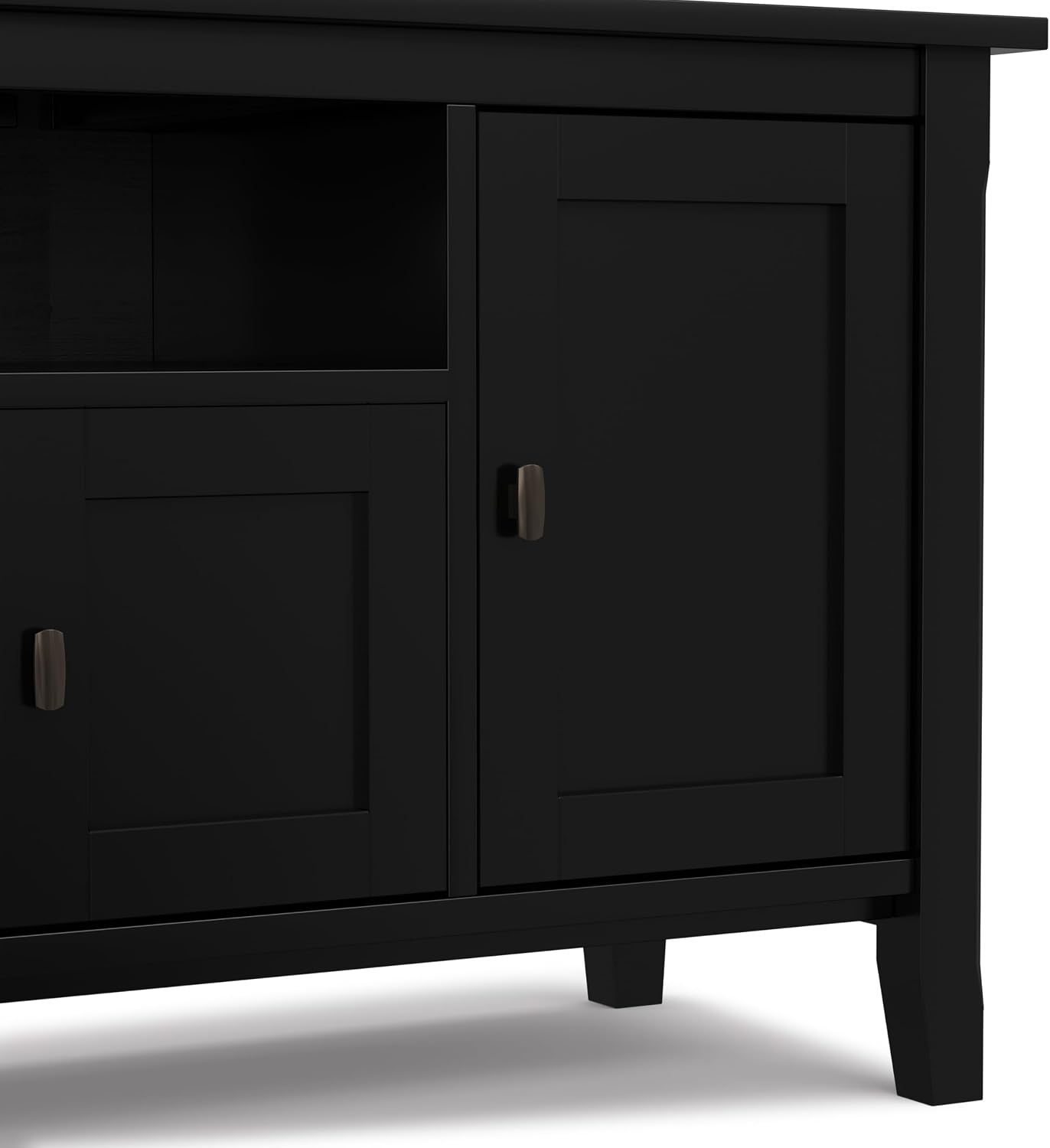 SIMPLIHOME Warm Shaker 47" Wide Solid Wood TV Stand in Light Golden Brown