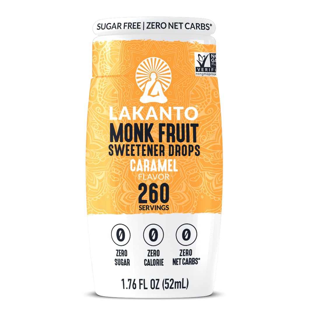 Lakanto Liquid Monk Fruit Extract Drops, Original, 1.76 Fl Oz | Erythritol Free Sugar Substitute Sweetener, For Coffee, Tea, Smoothies, Oatmeal, Yogurt, Cocktails, Zero Sugar, Vegan, Keto