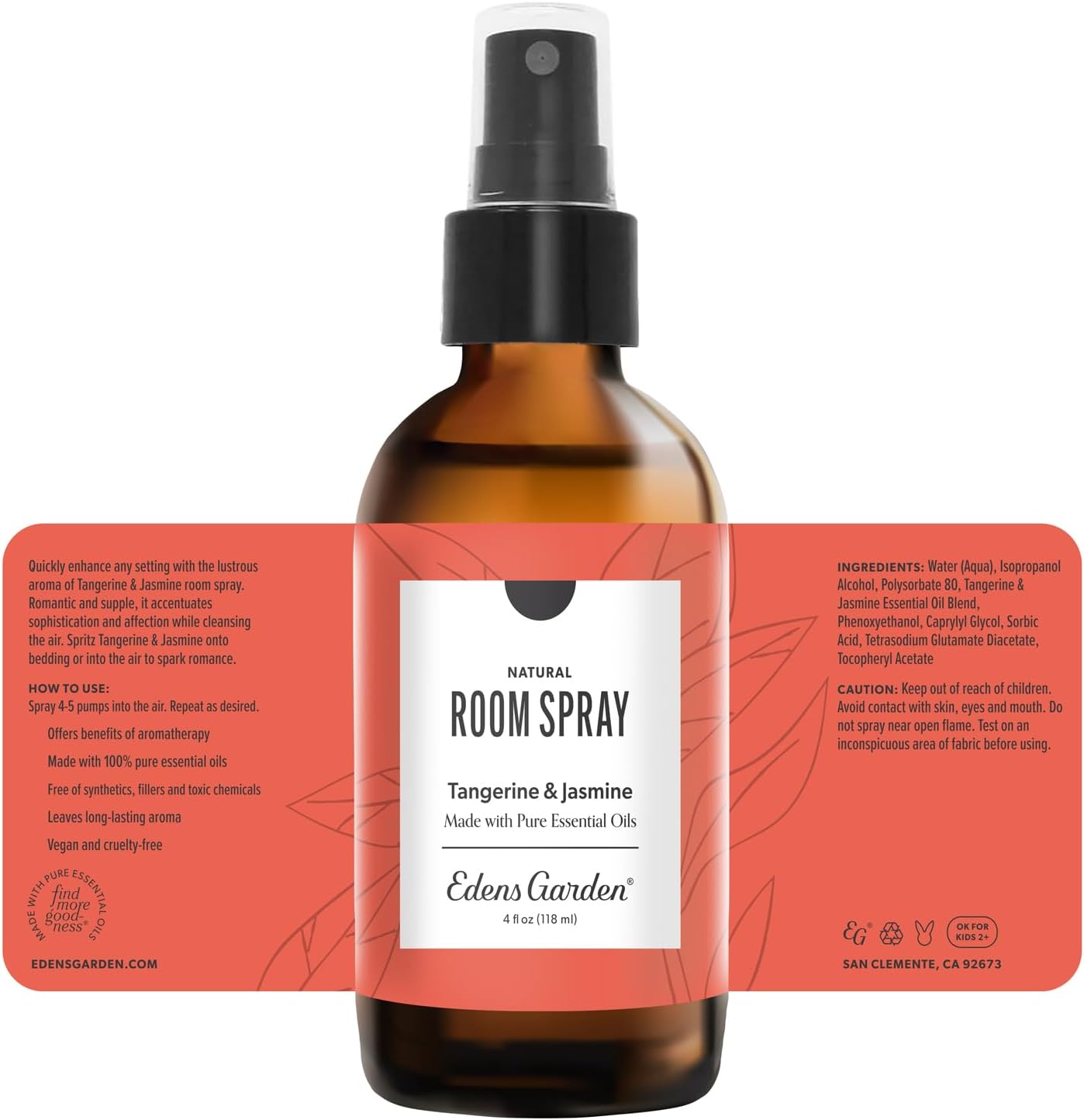 Edens Garden Fighting Five Natural Room & Linen Spray 4 fl oz (118 ml)