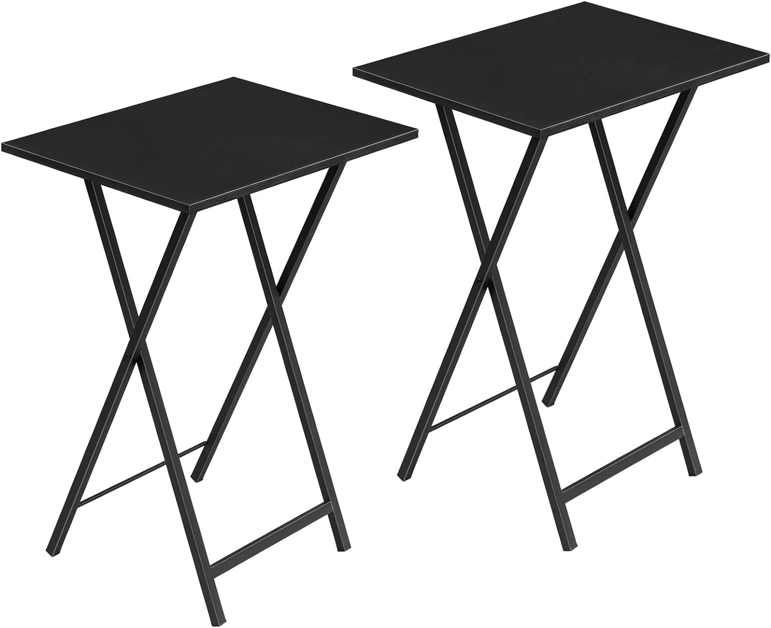 HOOBRO Folding TV Tray Tables, Set of 2 Side Table for Small Space, Industrial Snack Tables for Eating at Couch, Stable Metal Frame, Easy Assembly