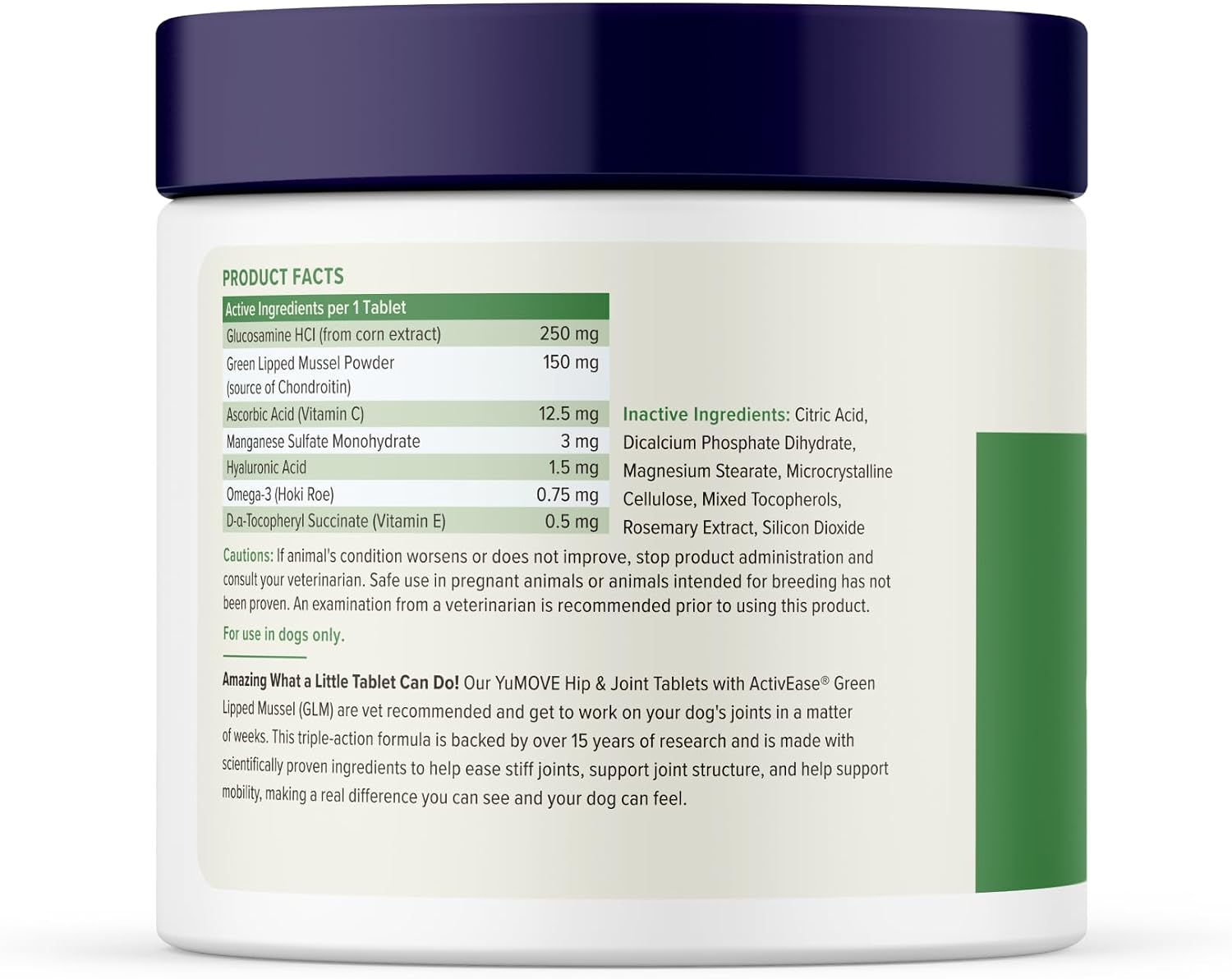 YuMOVE Dog Hip & Joint Supplement, Regular Strength 60 Chewable Tablets | ActivEase Green Lipped Mussel, Glucosamine for Dogs, Hyaluronic Acid & Omega 3 Joint Supplement, NASC Certified