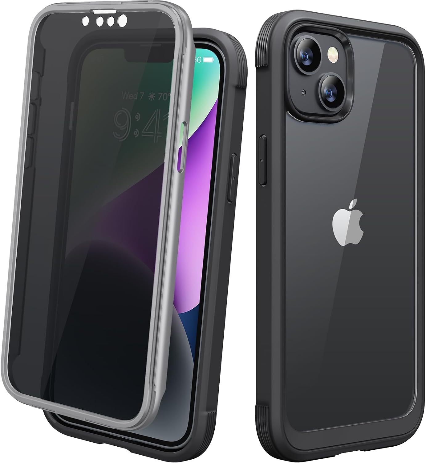 Diaclara Designed for iPhone 12 Mini Case, Full Body Rugged with Built-in Touch Sensitive Anti-Scratch Screen Protector