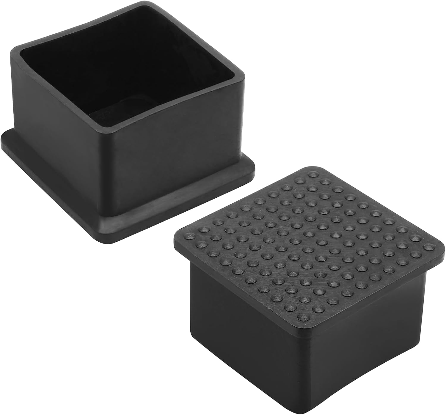 Bonsicoky 20Pcs Rectangle Rubber Furniture Leg Caps (3/4" x 1-1/2"), Vinyl Flexible Chair Leg Floor Protectors for Patio Indoor Chair Table Bed