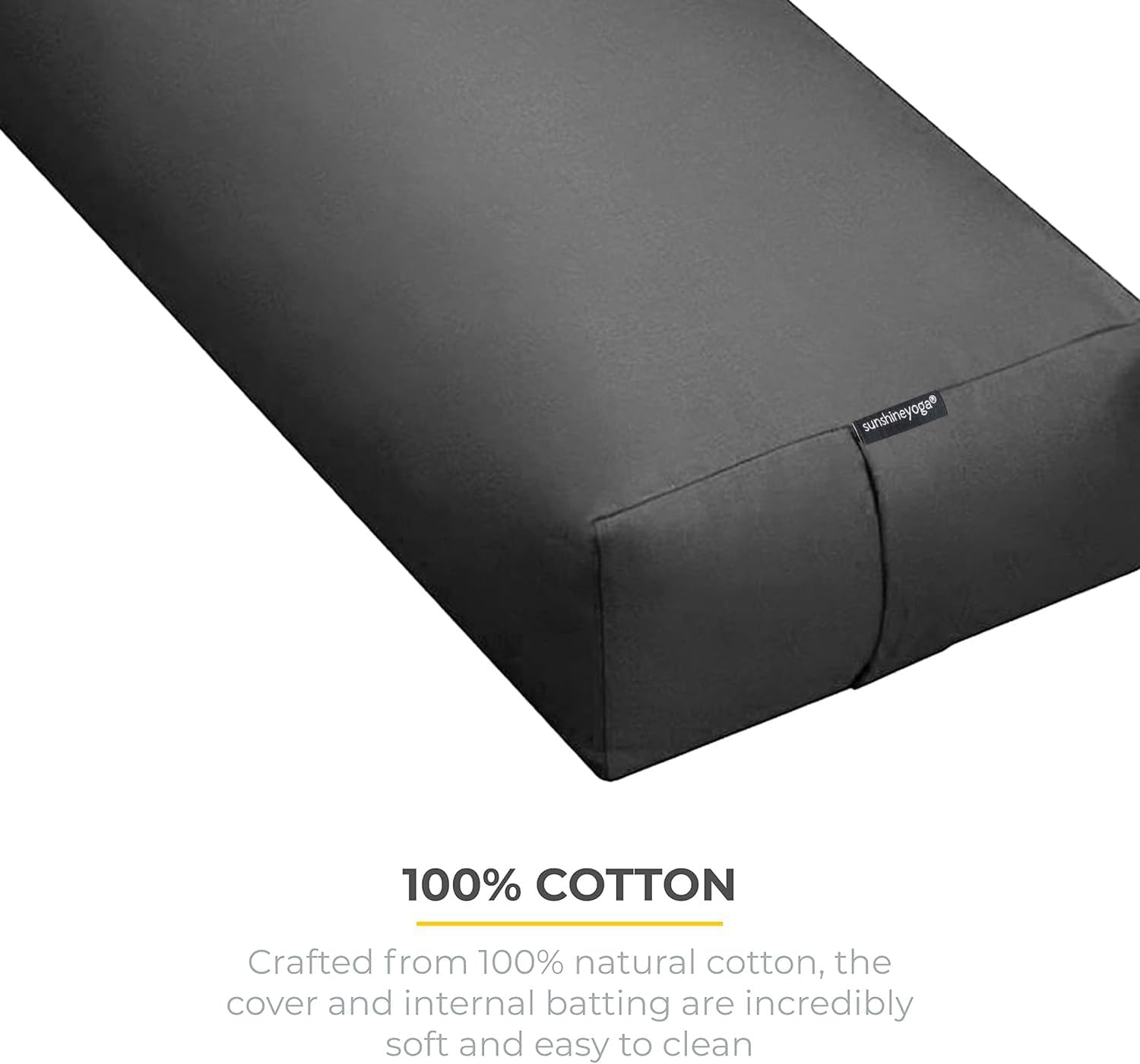 Firm Large Yoga Bolster, 24x12x6in