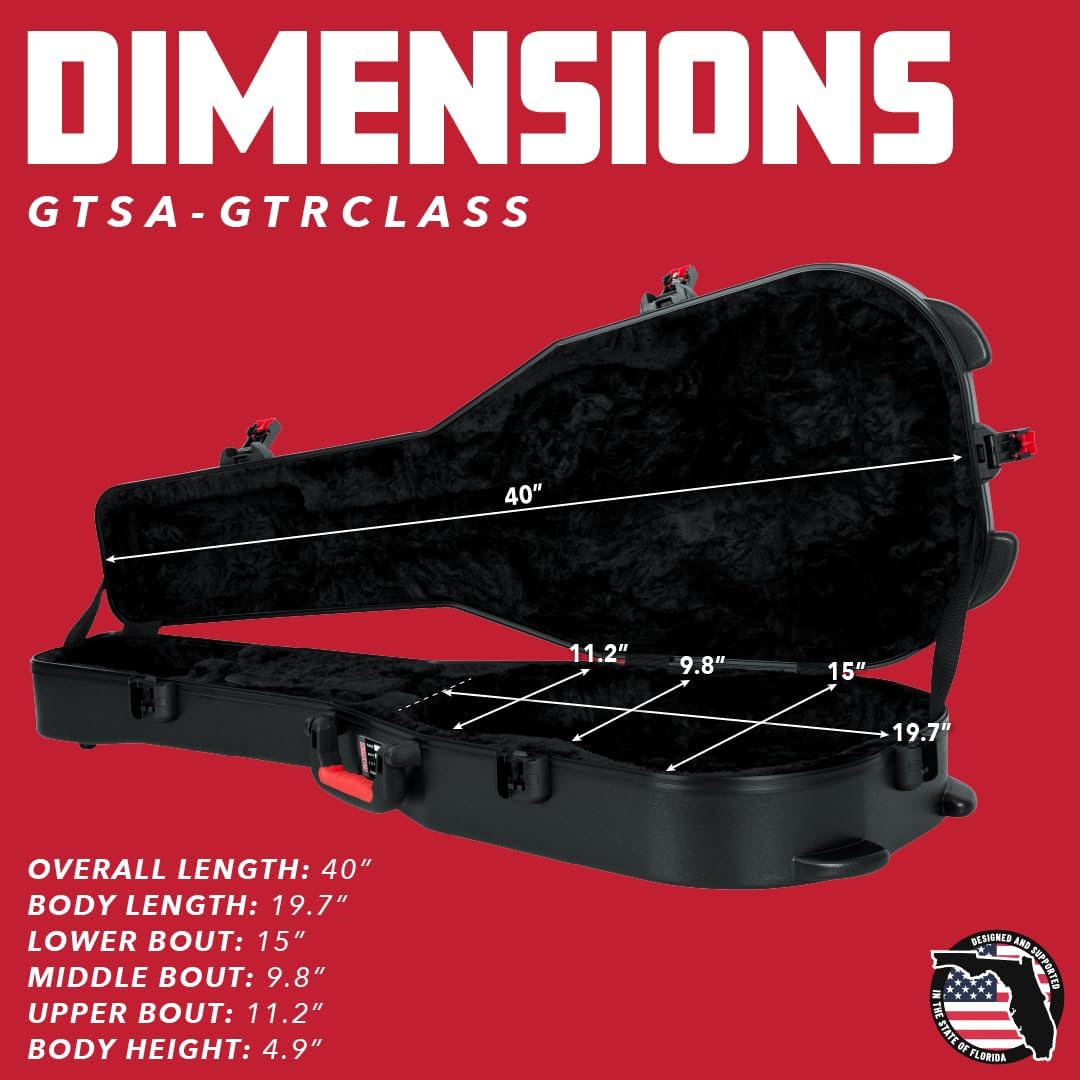 Gator Cases Molded Flight Case For SG Style Double Cut Away Guitars With TSA Approved Locking Latch, (GTSA-GTRSG)