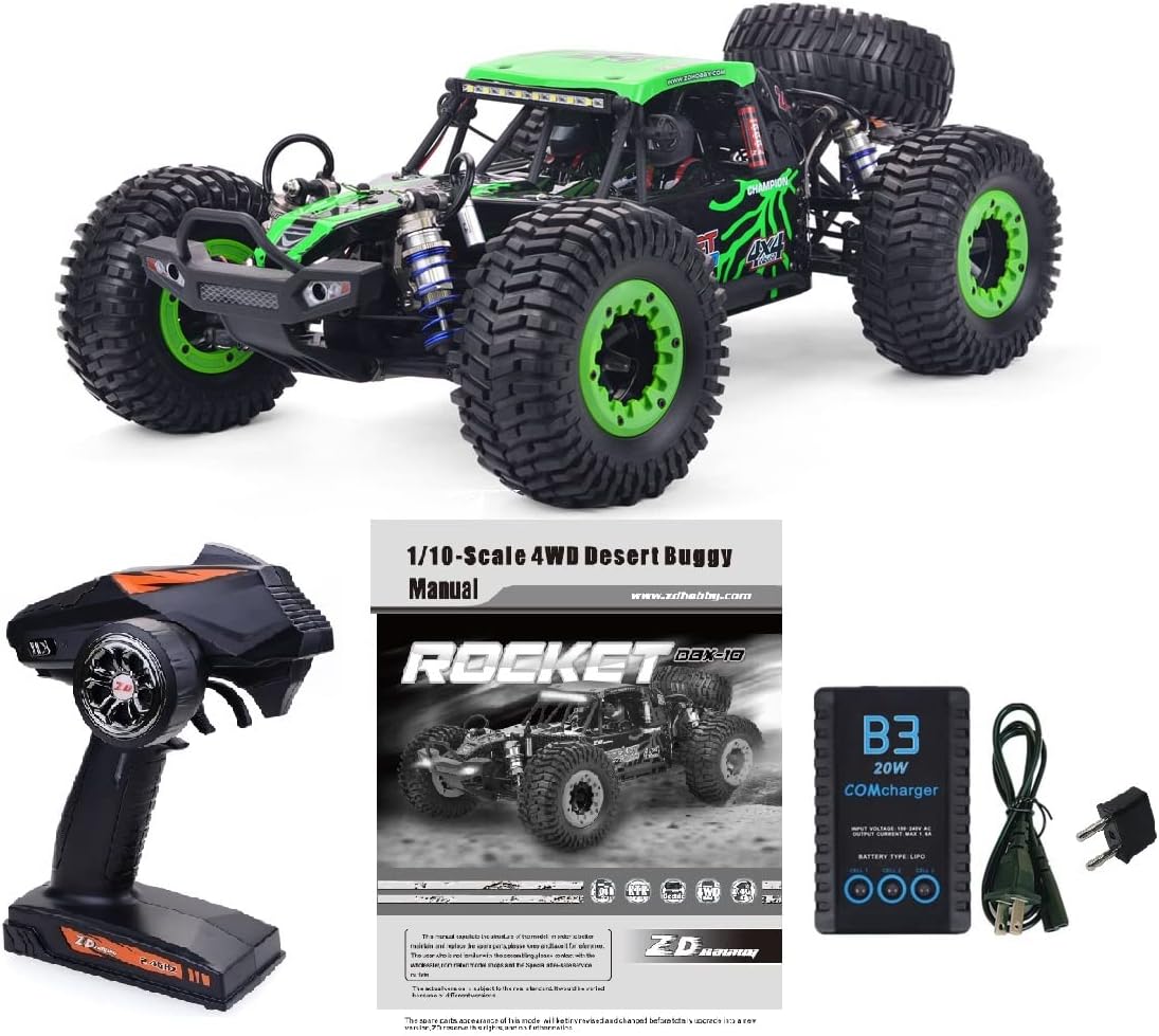1/10 Scale 4WD RC Cars for Adults Brushless+Wheel，Max 43 MPH Off-Road Fast RC Cars (red)