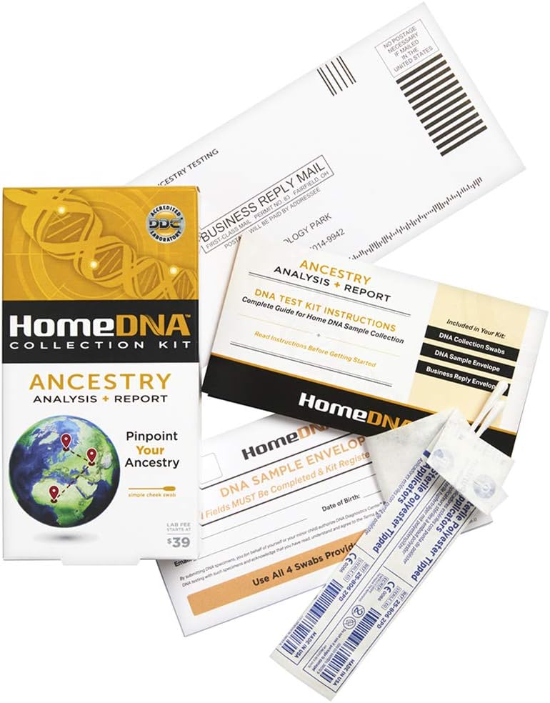 Ancestry Analysis + Report | Choose The Test That's Right for You | at-Home DNA Test Kit | Lab Fees NOT Included | Kit ONLY