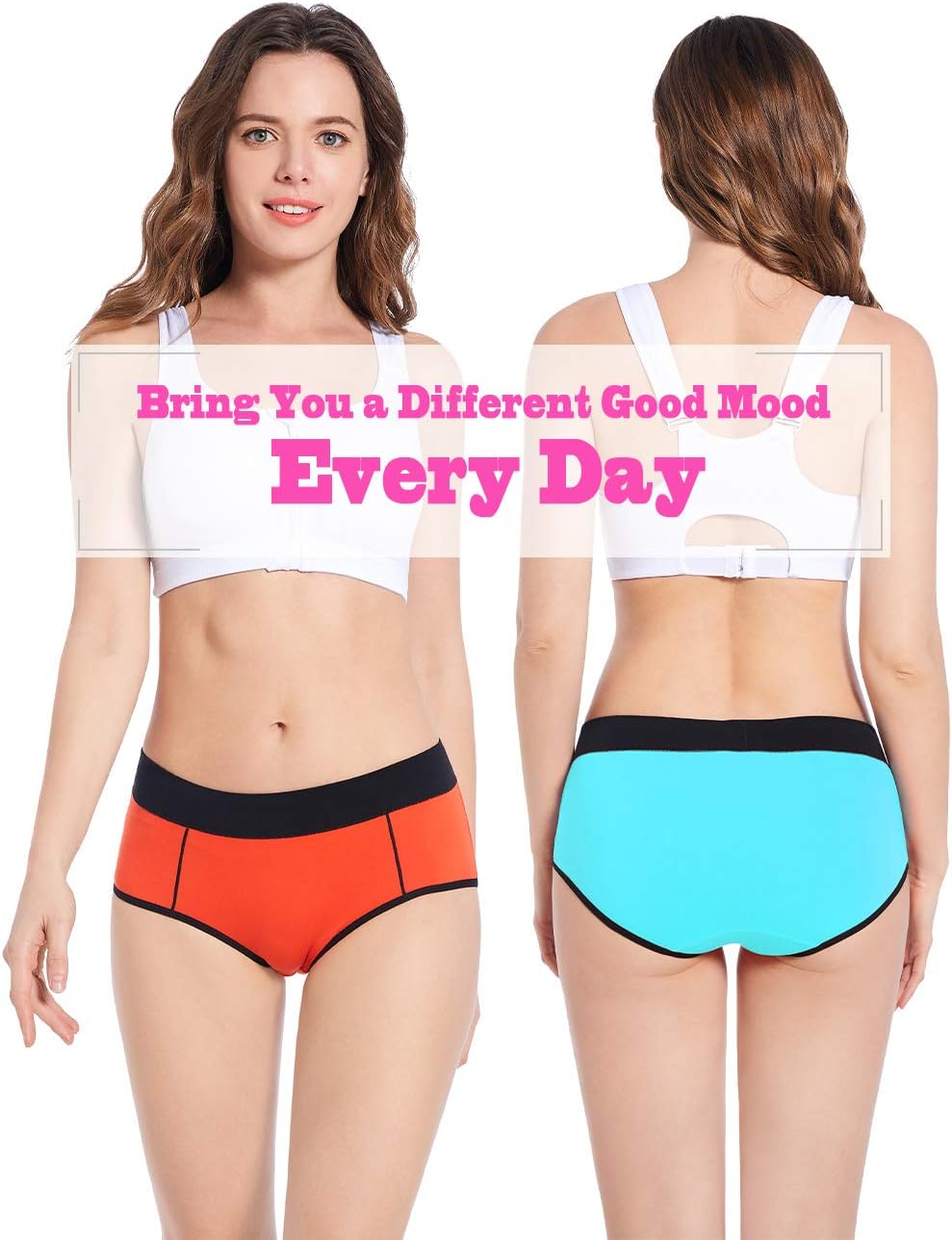 Molasus Women's Soft Cotton Briefs Ladies Mid-High Waisted Full Coverage Panties (Regular & Plus Size)