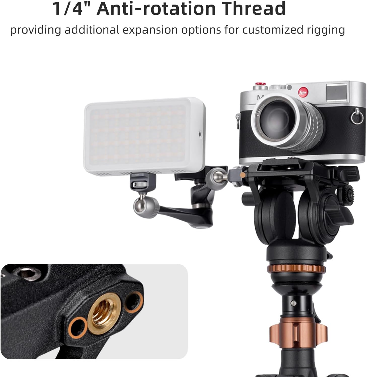 Cayer H8 Tripod Fluid Head, 60mm Base Video Head 13.2 Lb Load for Camera | Metal Housing, Adjustable Pan Handle, Smooth Fluid Movement