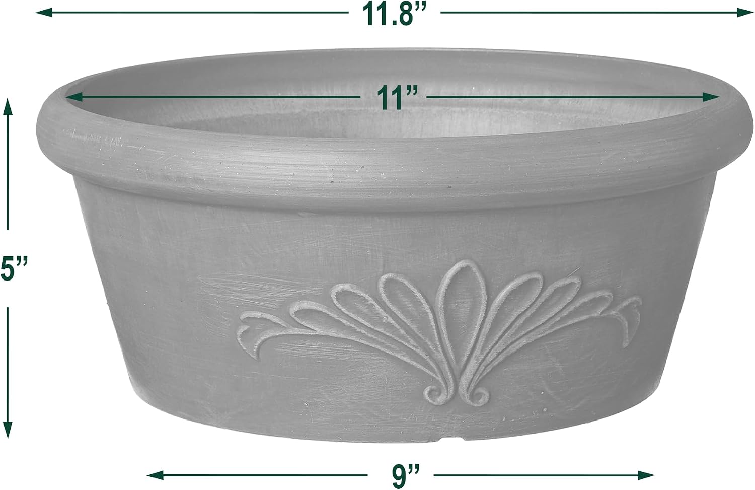 Arcadia Garden Products PSW TA25C Plastic/Stone/Wood Composite Bulb Pan – No Drainage Hole (Drillable), Planter Bowl for Succulents, Bonsai, Fairy Gardens, Herbs,10-Inch, Chocolate