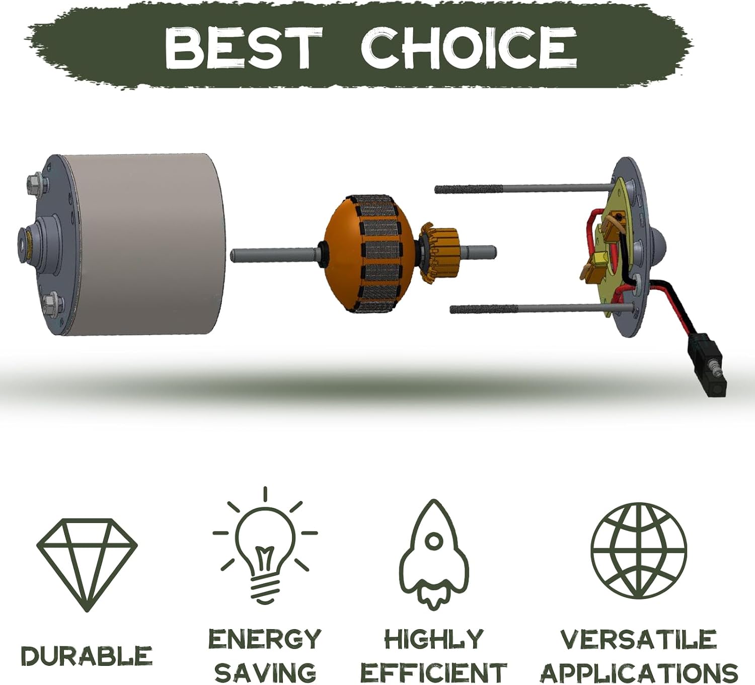 Highwild 12V Deer Feeder Motor Spinner Drive Kit, Universal Replacement Heavy-Duty 1/4" Shaft Motor for Game feeders, Hunting Feeders, Corn feeders