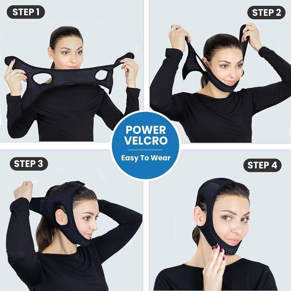Vosaro Anti Snoring Chin Strap for Men & Women, Black