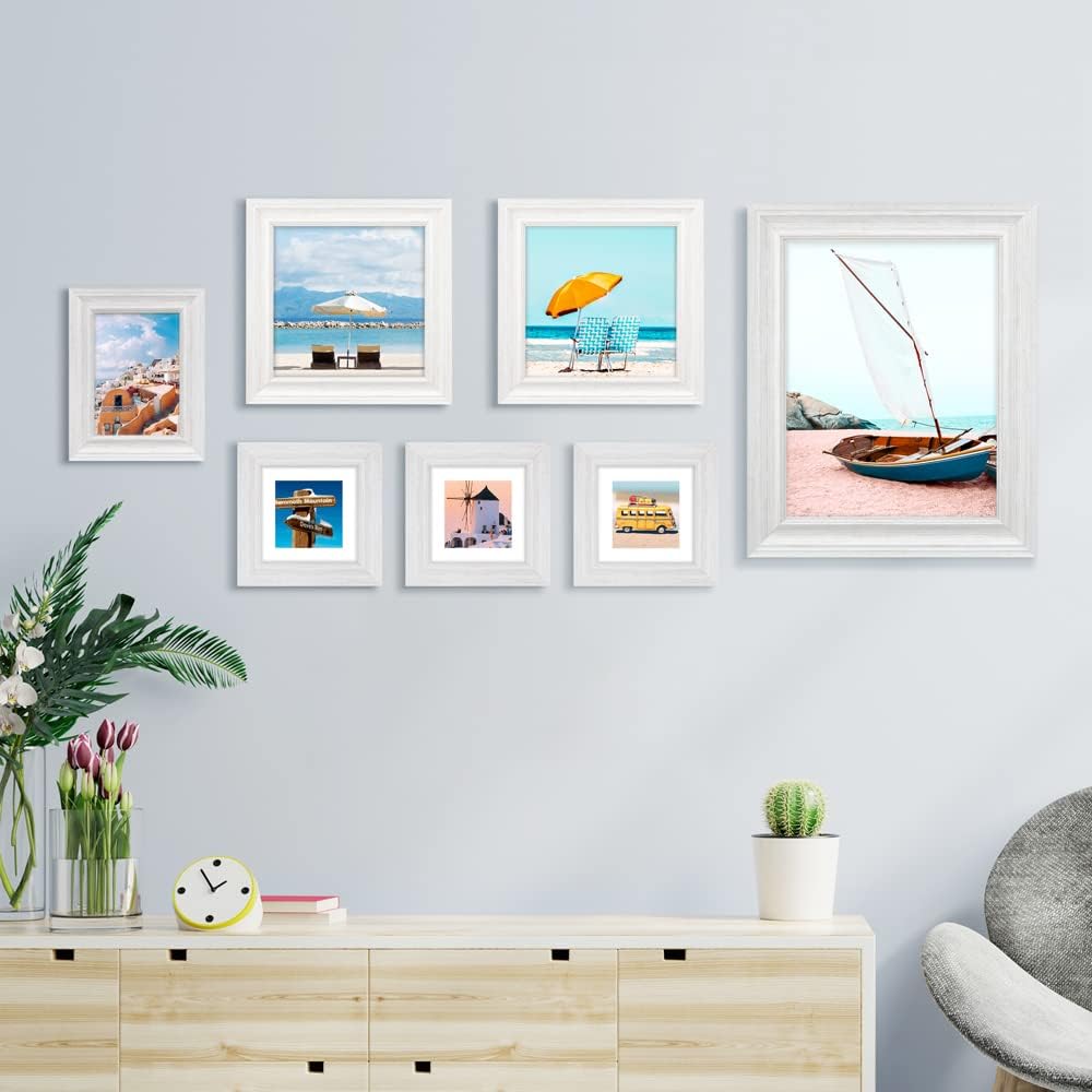 LaVie Home 8x8 Picture Frames (1 Pack, Gold) Square Photo Frame Set with High Definition Glass for Wall Mount & Table Top Display