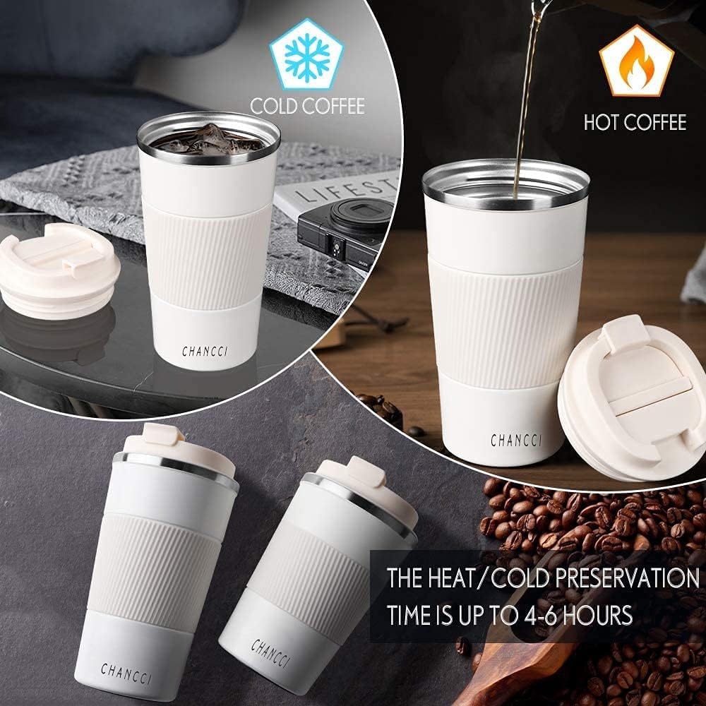 16oz Travel Coffee Mug Spill Proof, Insulated Coffee Mug with Lid, Leakproof Coffee Tumbler, Stainless Steel Vacuum Coffee Cup for Hot/Cold Drinks