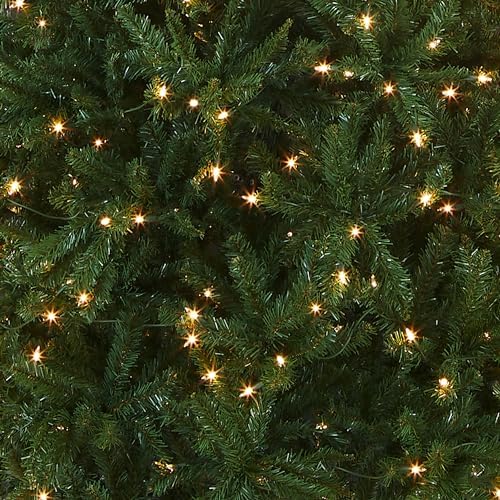 National Tree Company 7.5ft Pre-Lit Kingswood Fir Slim Christmas Tree | 350 Clear Lights, 1,075 Tips, Includes Stand, Artificial, White