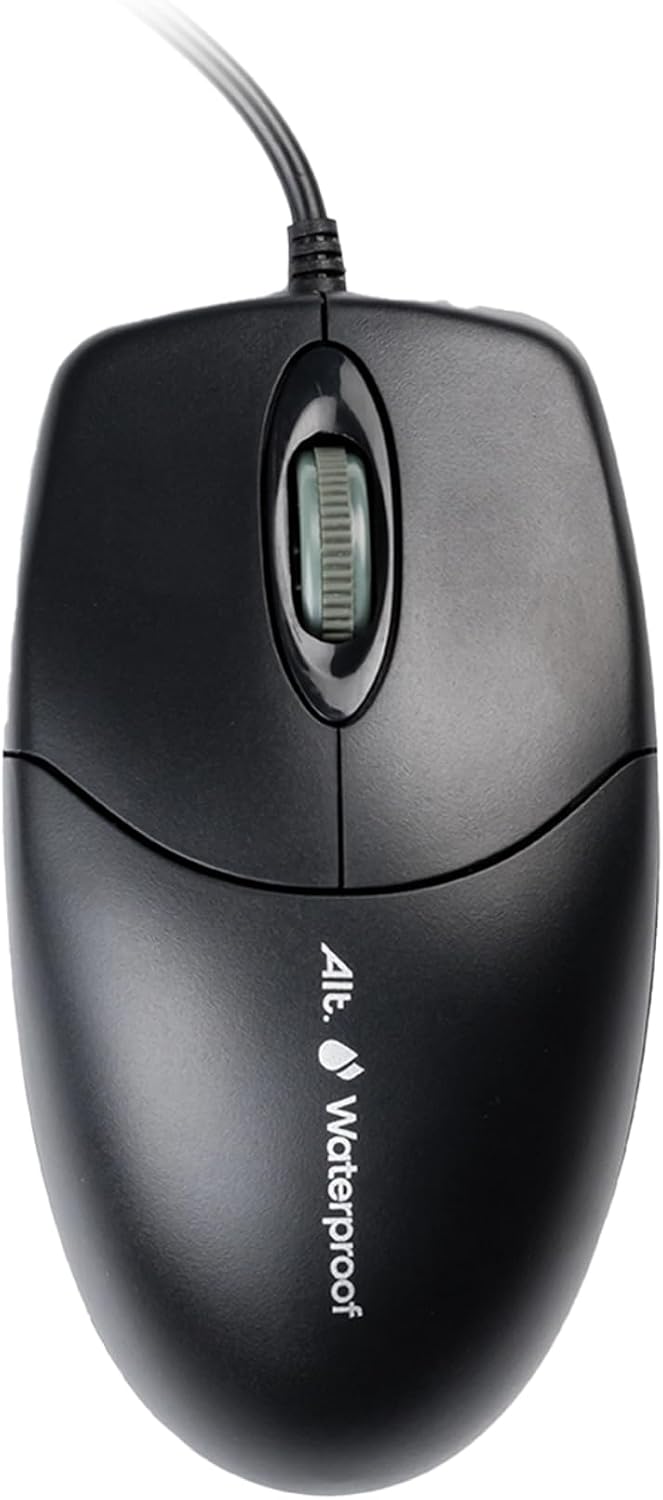 ALT Waterproof Keyboard and Mouse Combo Wired, USB Spill-Resistant Membrane Keyboard with Optical Mouse