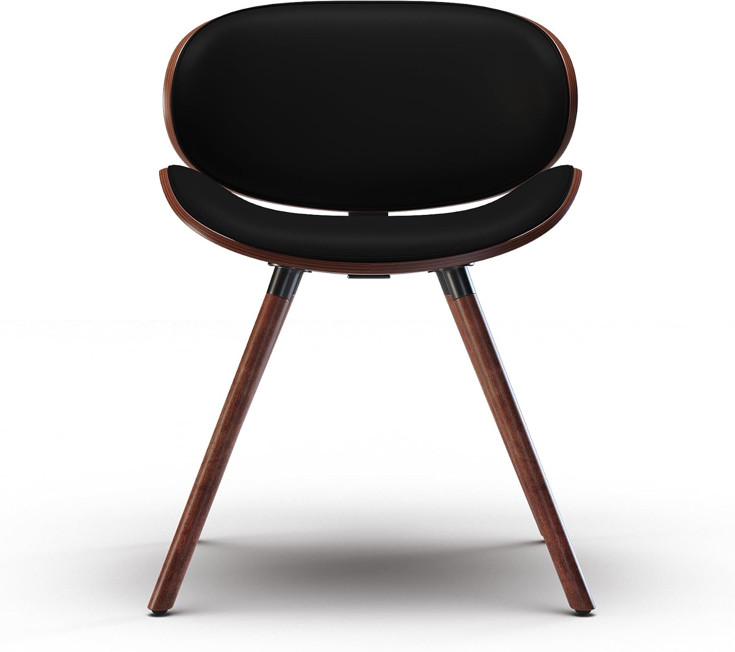 SIMPLIHOME Regina Rattan Mid-Century Modern Arm Dining Chairs in Black