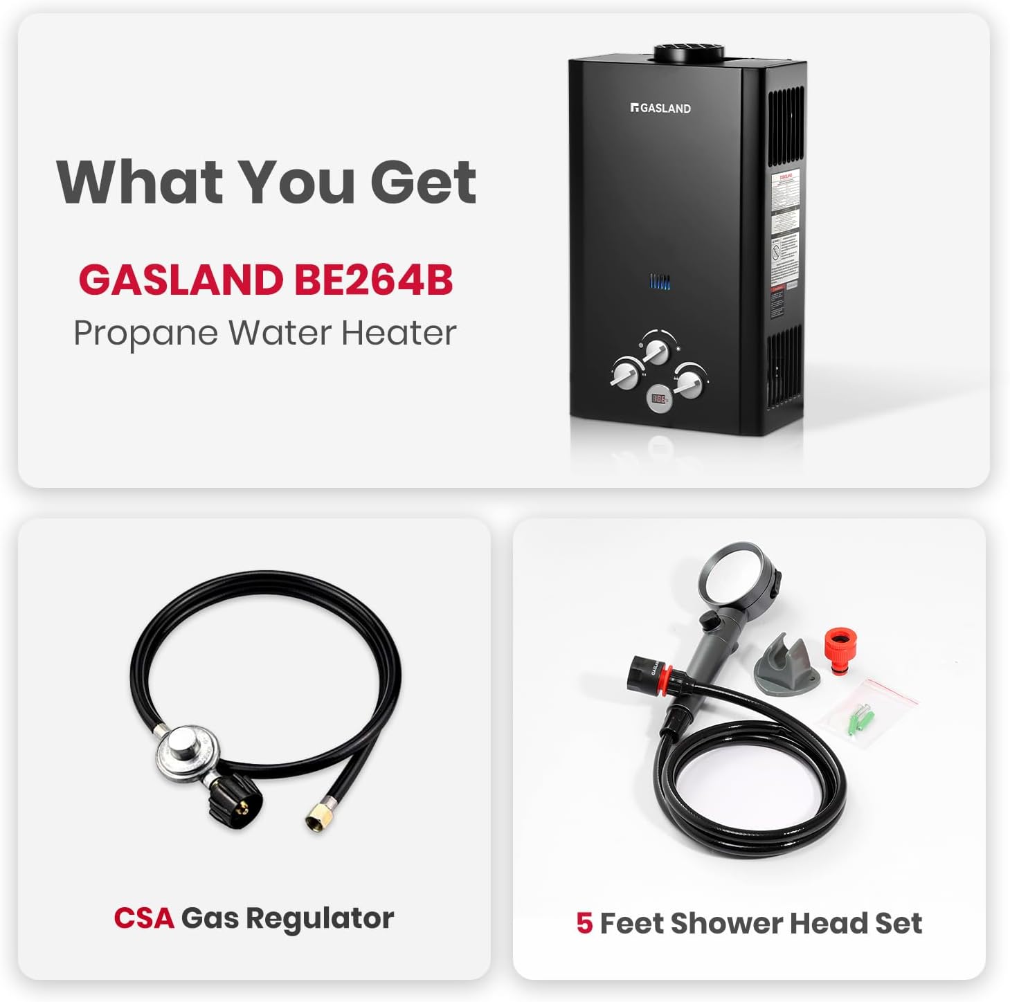 GASLAND BE158L Tankless Water Heater Propane | CSA Certified | 6L 1.58 GPM