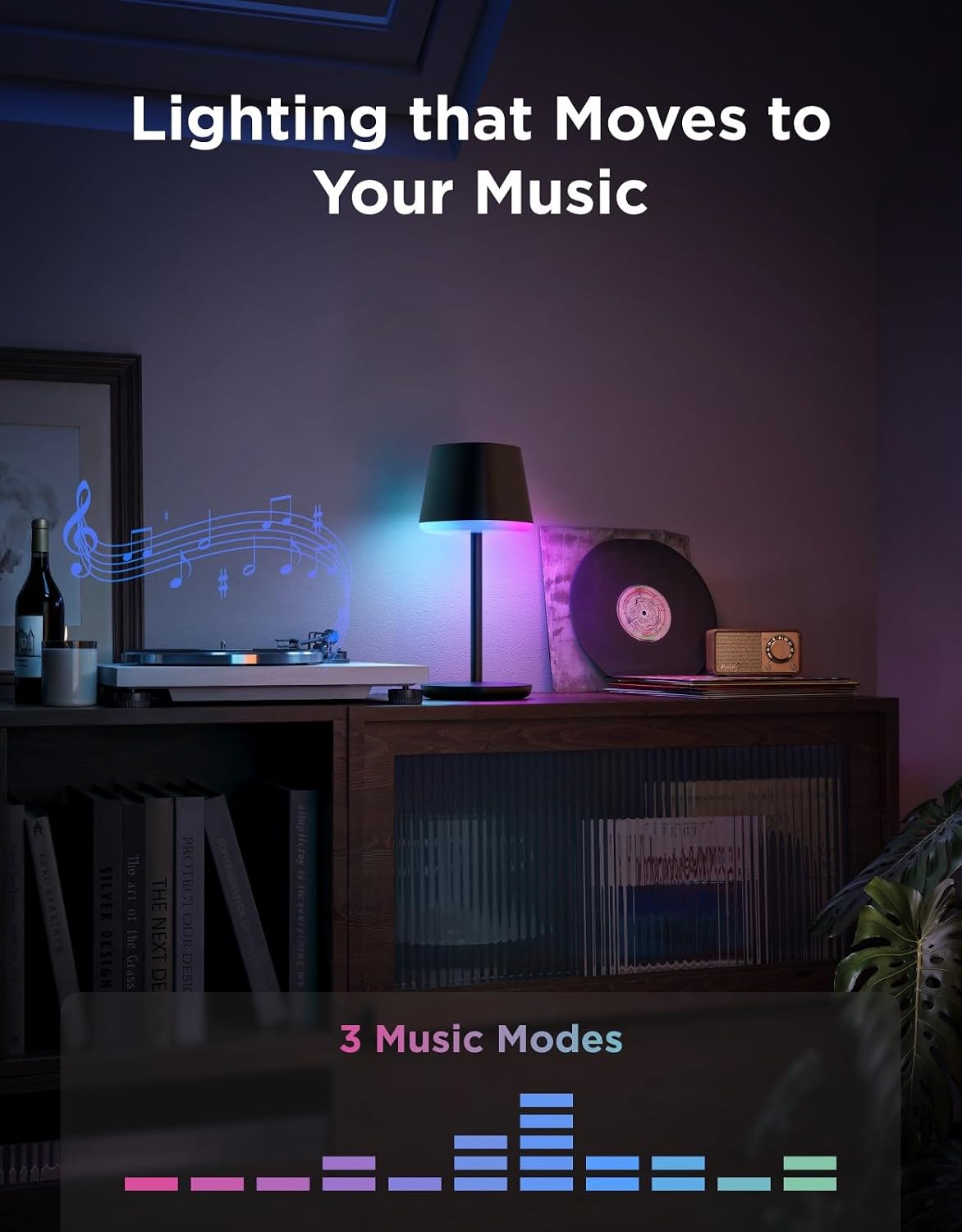 Govee Smart Cordless Table Lamp Classic (No Adapter), RGBIC Desk Lamp | Rechargeable Table Lamp for Bedroom, Living Room