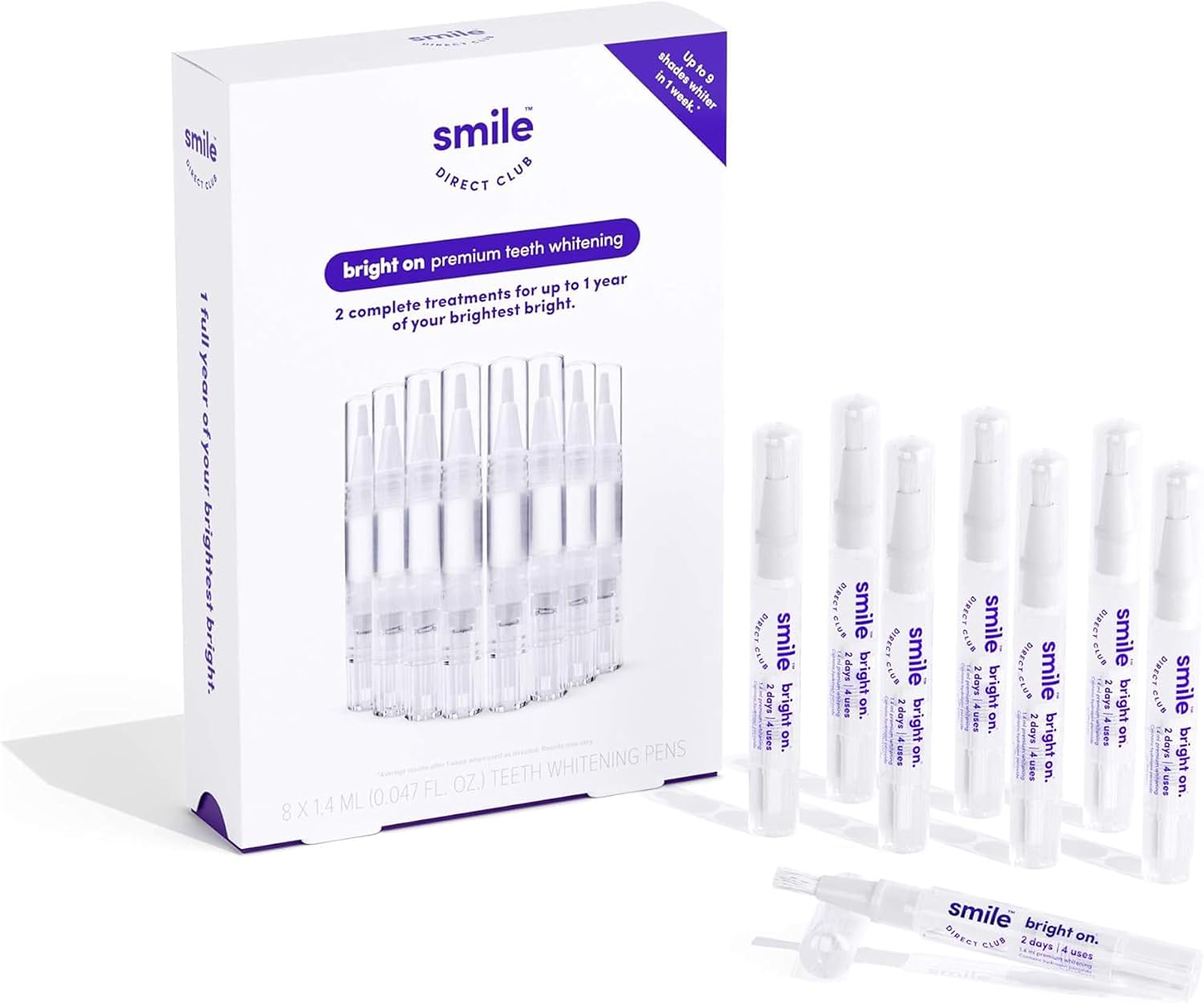 SmileDirectClub Teeth Whitening Kit with Lip Balm - 4 Pack 1.4ml Gel Pens - Professional Strength Hydrogen Peroxide