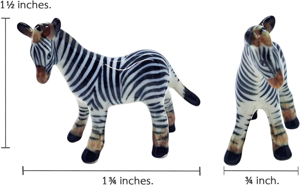WitnyStore Tiny 2¾" Brown Standing Look Right Giraffe Figurine - Miniature Hand Made Ceramic Giraffes Tropical Savanna Africa Wild Life Cute Animals Porcelain Decorative Collectible Figure Décor Gifts