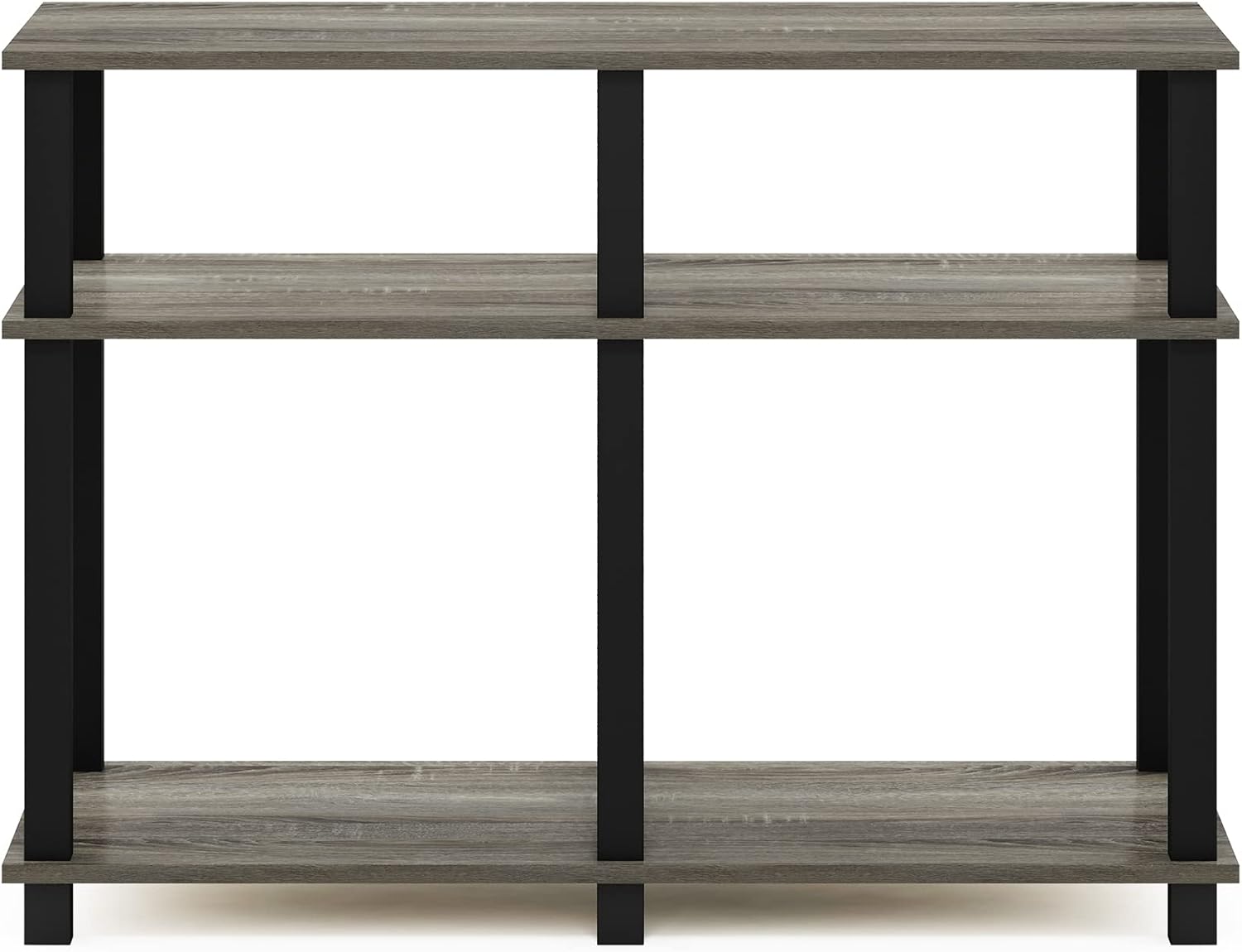 Furinno Turn-S-Tube No Tools 3-Tier Entertainment TV Stands, Dark Cherry and Black