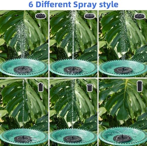 Solar Fountain for Bird Bath, Solar Water Fountain with Multiple Nozzles & Fixed Pipes, Upgraded Version 3.5W Solar Water Pump, Suitable for Bird Bath