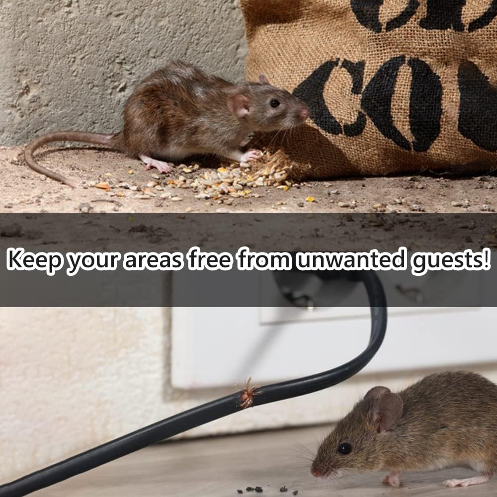 Angveirt Ultrasonic Battery Operated Rodent Repellent with Strobe Lights
