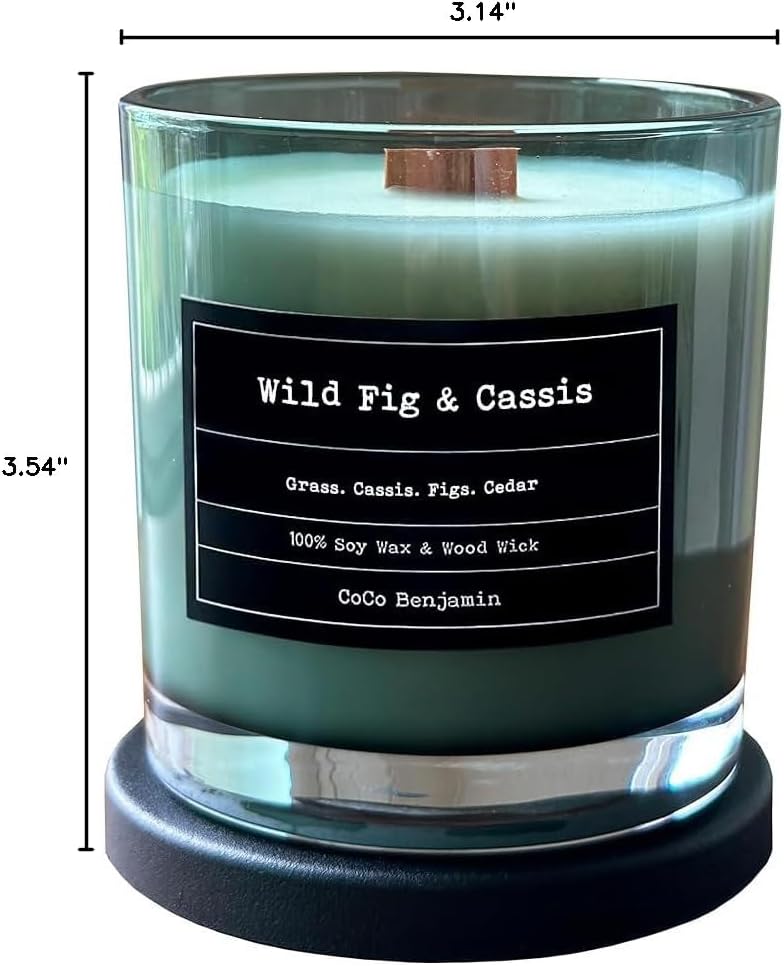 100% Natural Soy Wax Candle by CoCo Benjamin - Highly Scented & Hand-Poured Luxury Candle ((Majestic Balsam Fir Trees) - Clean Burning Cotton Wick