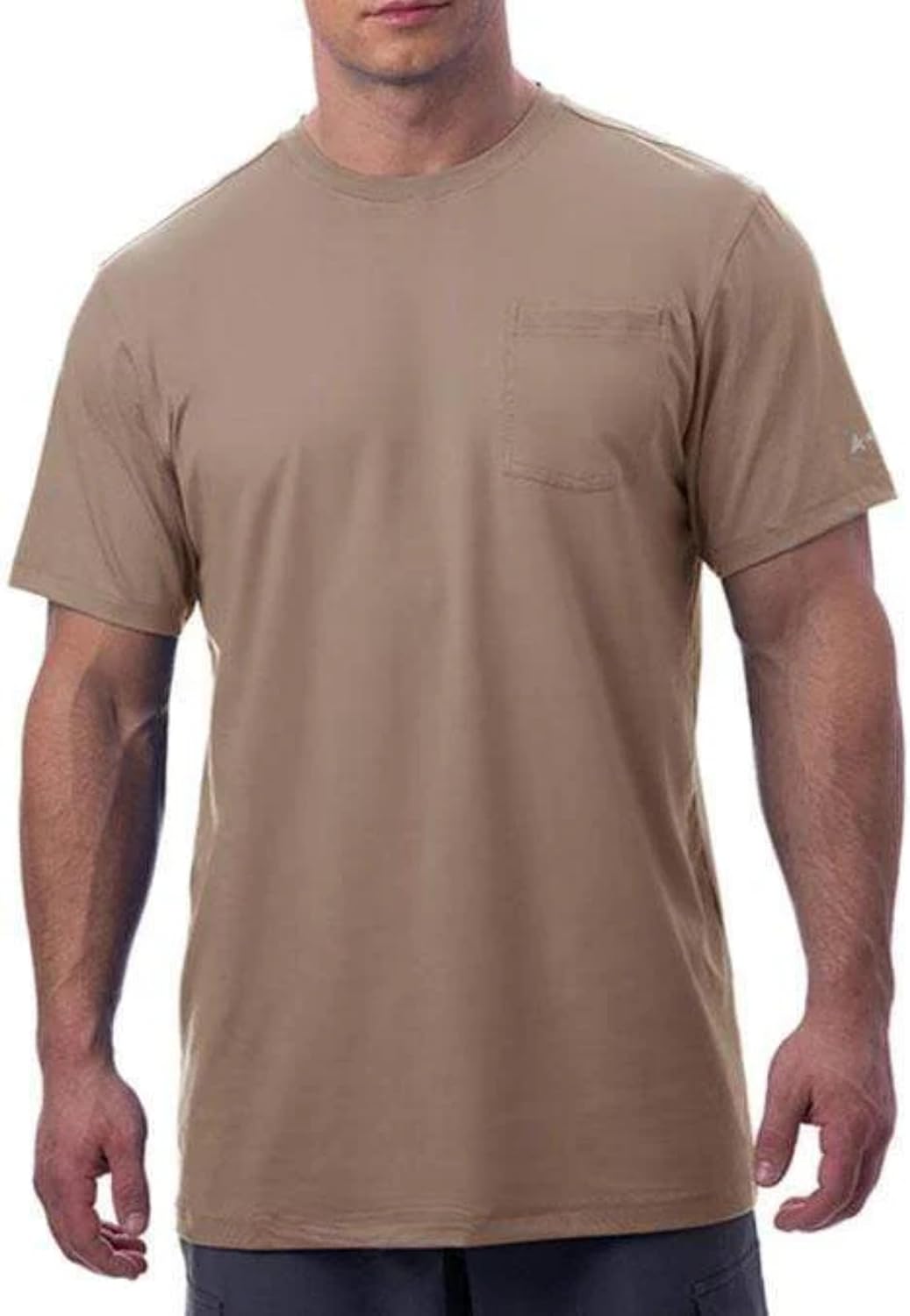 Arctic Cool Men’s Crew Neck Instant Cooling Pocket Workwear Moisture Wicking Performance UPF 50+ Short Sleeve Shirt