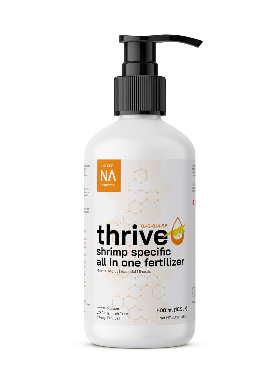 ThriveS Shrimp All‑in‑One Aquarium Fertilizer, 500ml Concentrated Plant Food