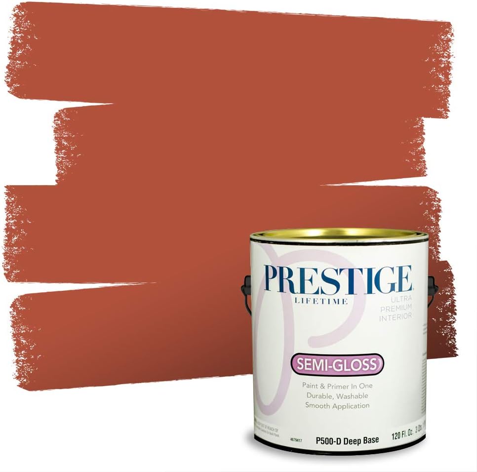 PRESTIGE Paints Exterior Paint and Primer In One, 1-Gallon, Semi-Gloss, Comparable Match of Sherwin Williams* Captivating Cream*