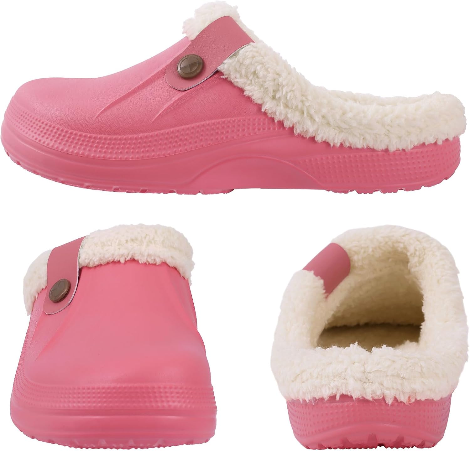 Beslip Fur Lined Clogs for Women & Men Fuzzy Slippers with Memory Foam