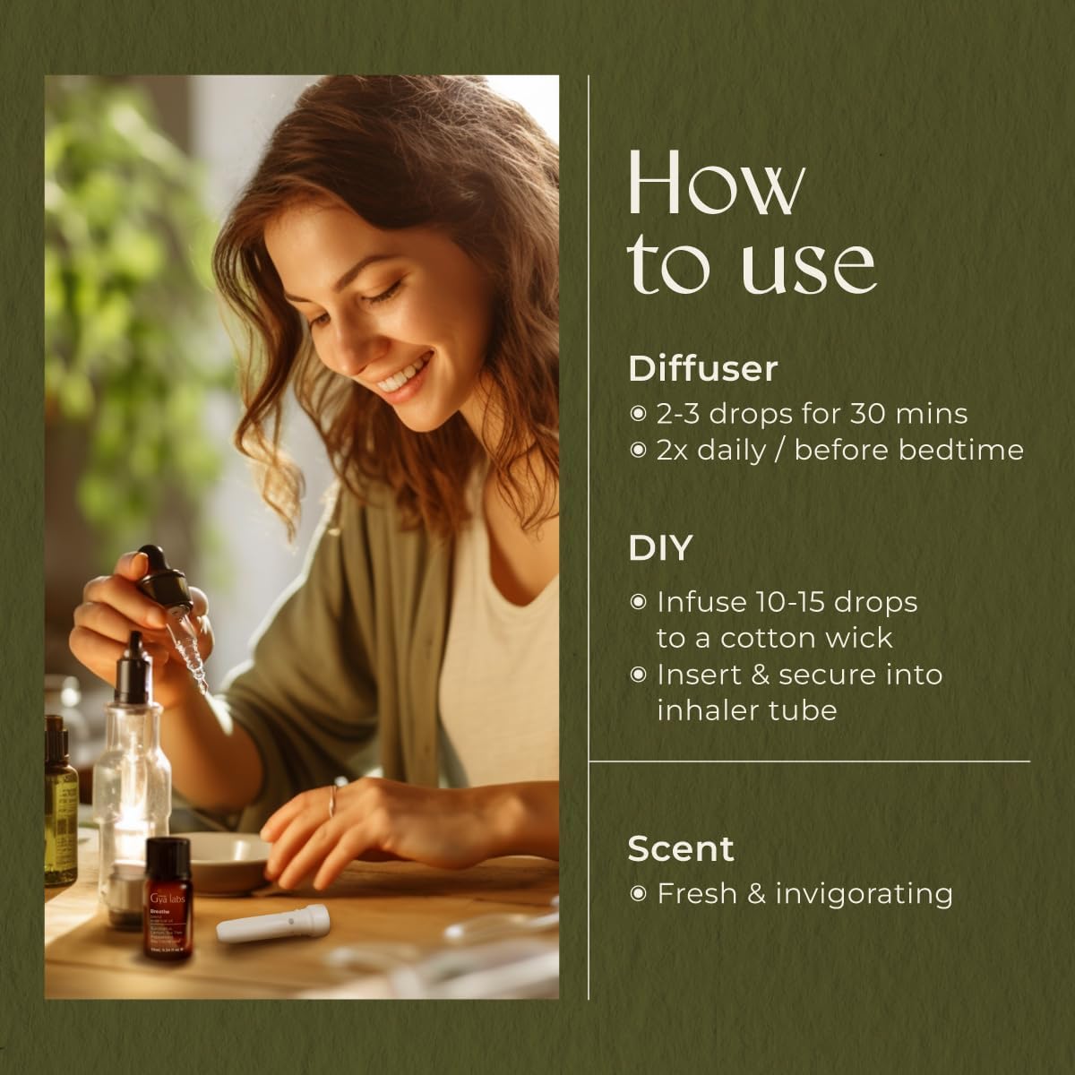 Gya Labs Breathe Essential Oil Blend - 0.34 Fl Oz - for Diffuser, Hair