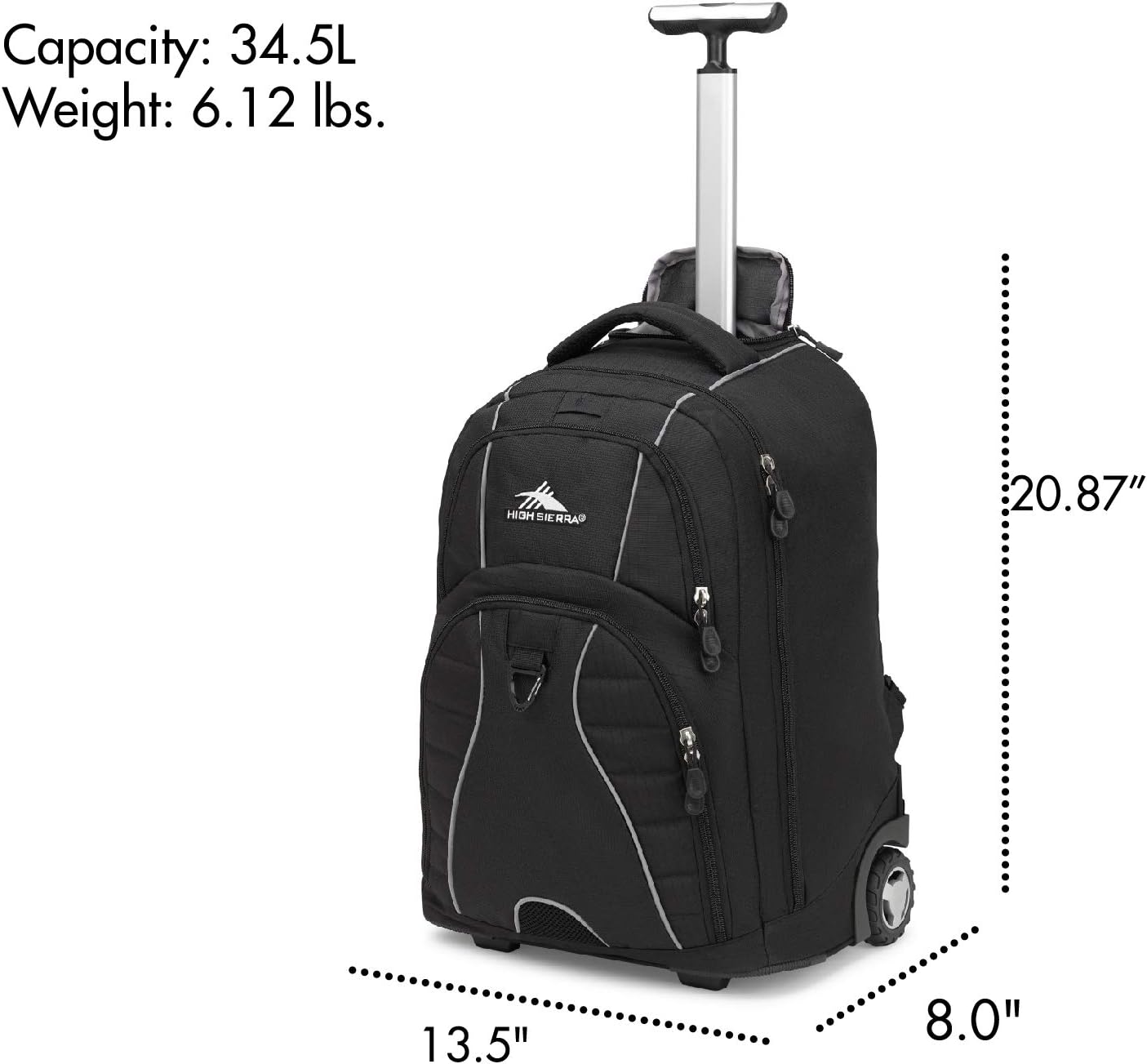 High Sierra Freewheel Wheeled Laptop Backpack, True Navy, 20.5 x 13.5 x 8-Inch