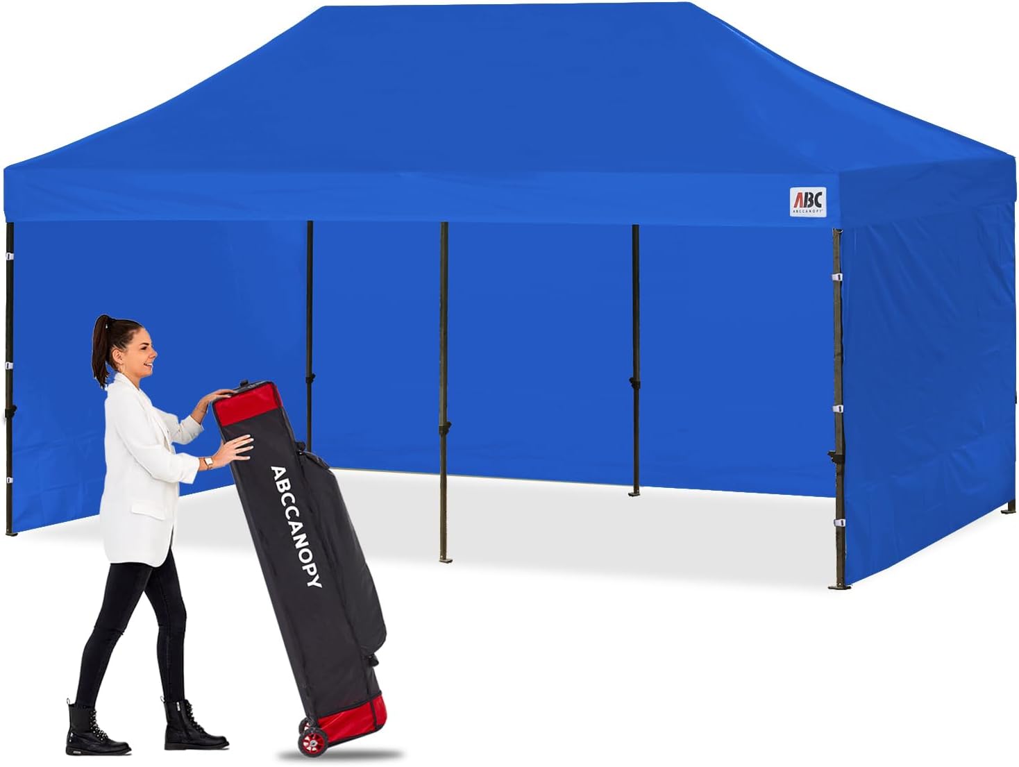 ABCCANOPY Heavy Duty Easy Pop up Canopy Tent with Sidewalls 10x20, Turquoise
