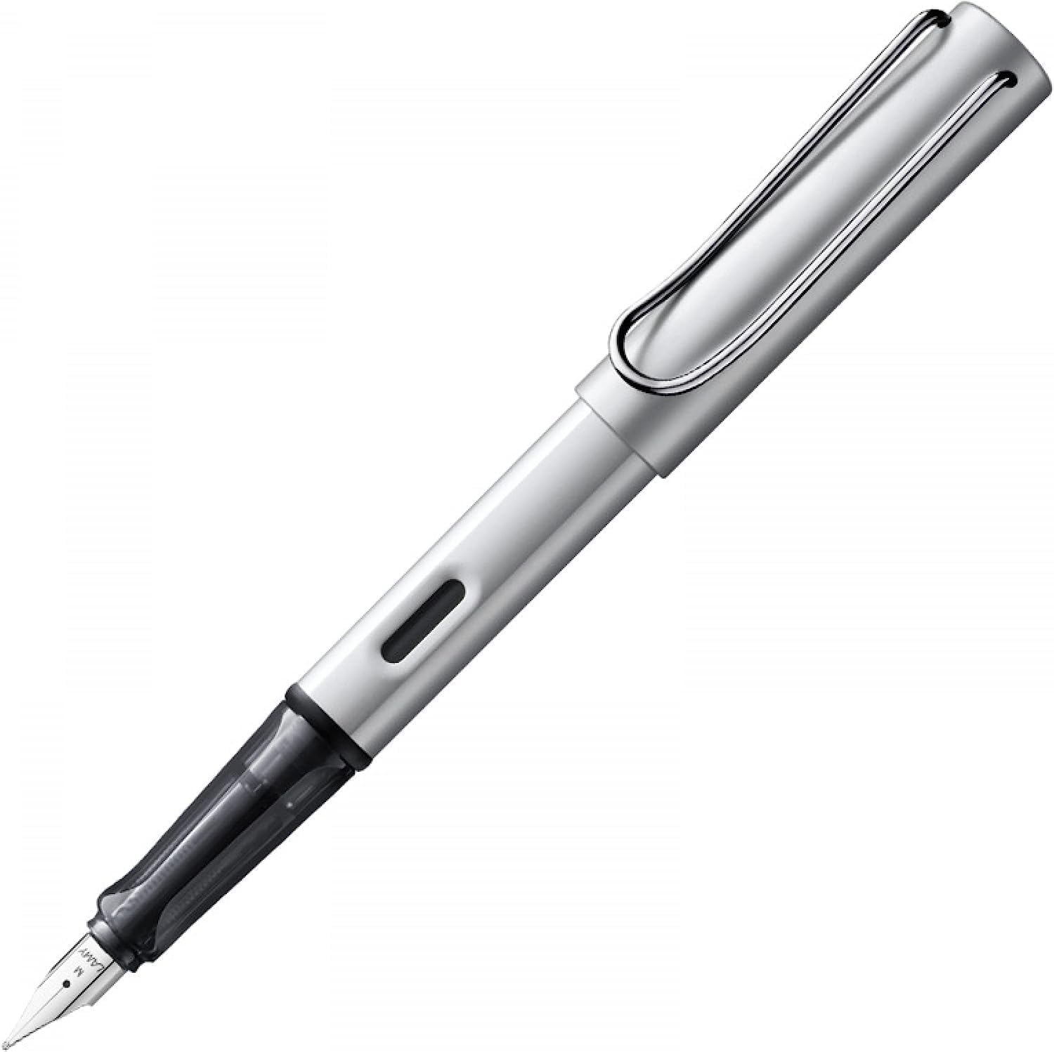 LAMY AL-star black - Fountain Pen with ergonomic grip & black Left-Handed steel nib (LH) in size M - lightweight aluminum body - including LAMY T 10 blue cartridge
