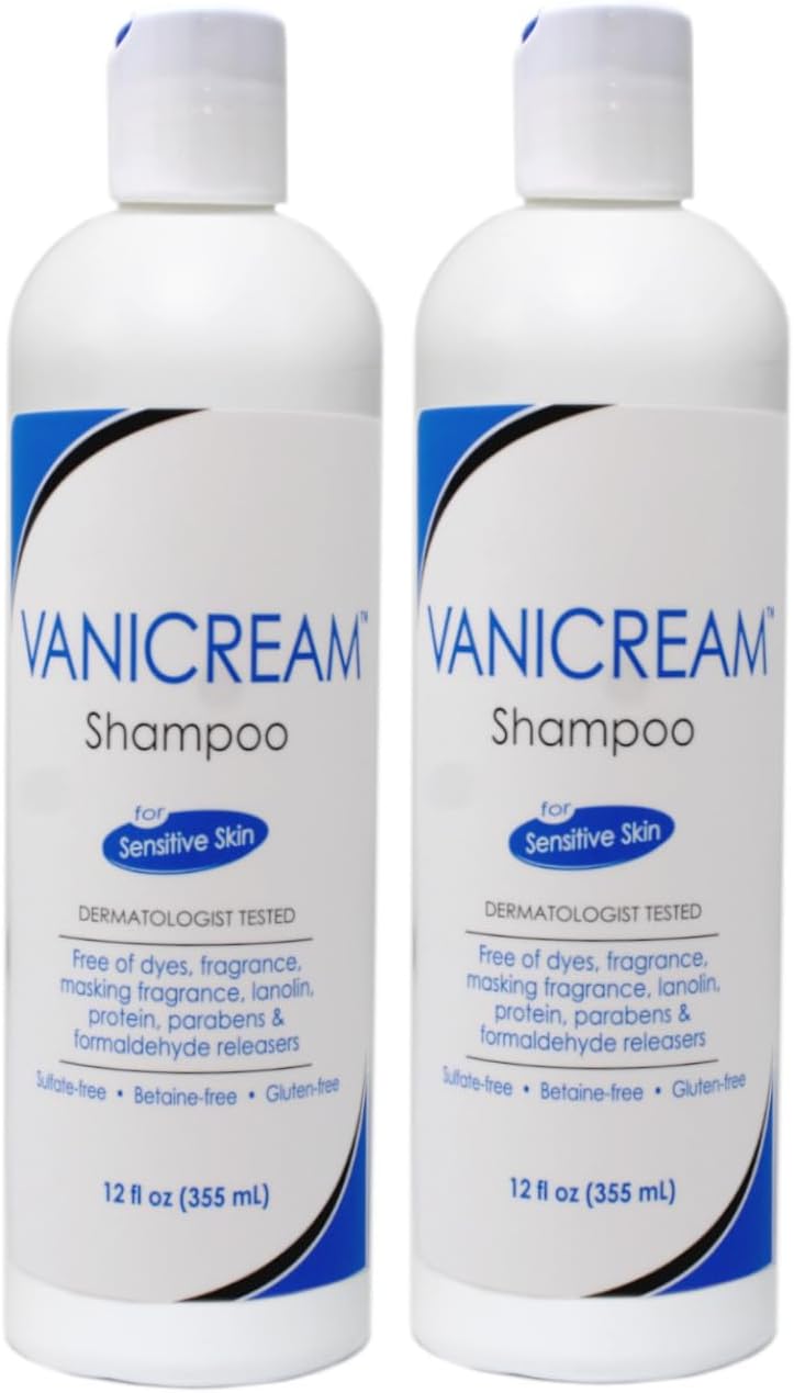 Vanicream Shampoo for Sensitive Skin, Dermatologist Tested, Free of Dyes, Fragrance, Parabens and Formaldehyde Releasers, Sulfate-Free, 12 fl oz (Pack of 3)