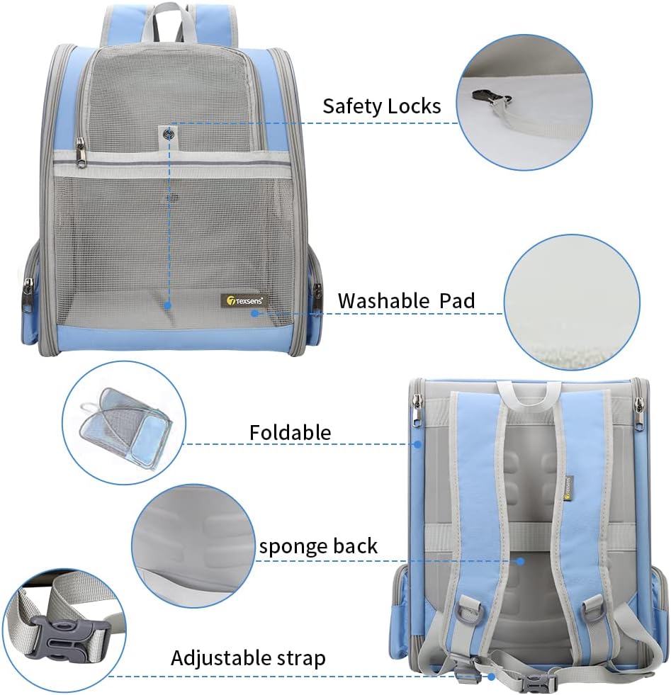 Texsens Innovative Traveler Bubble Backpack Pet Carriers for Cats and Dogs