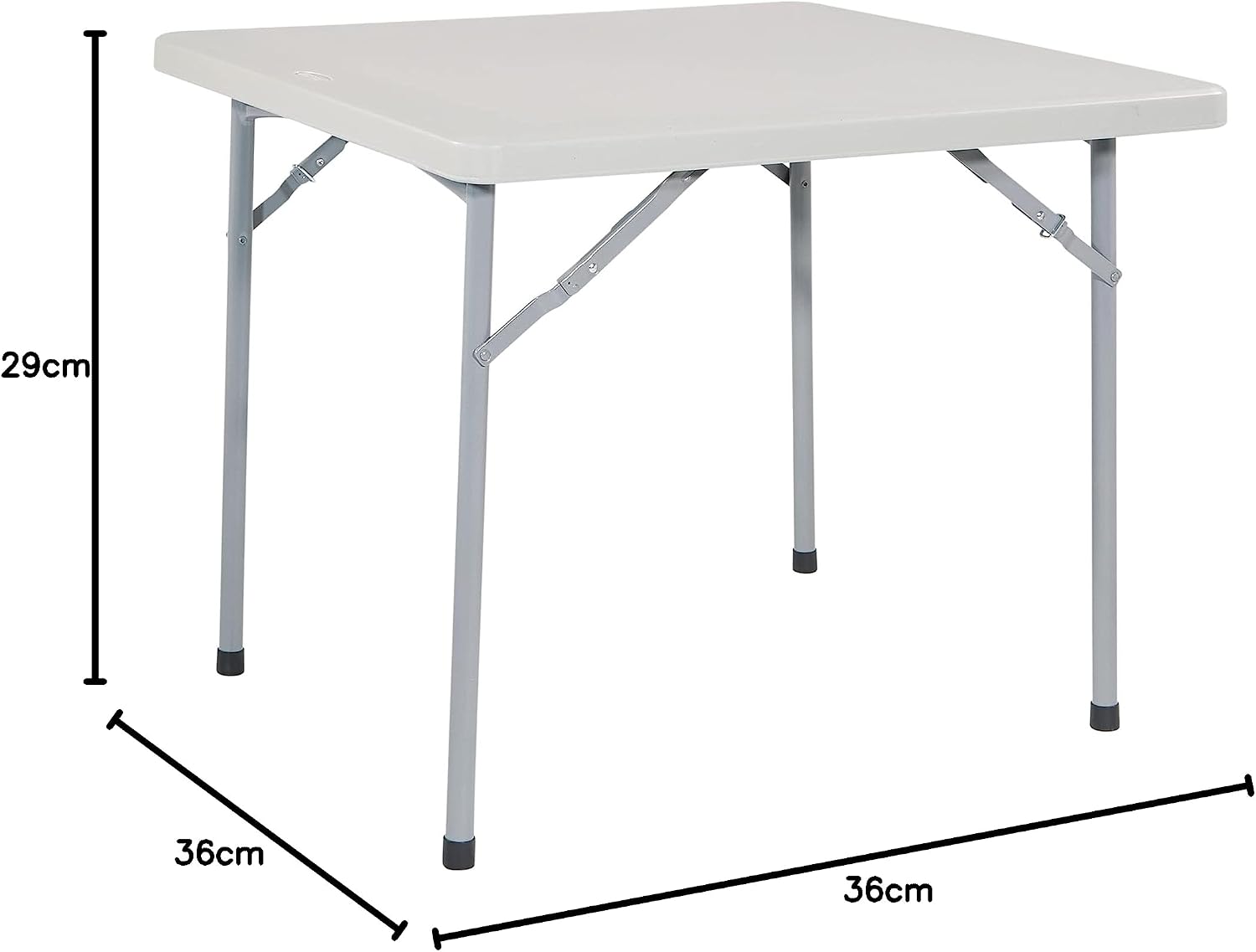 Office Star Resin Sqaure Multipurpose Table with Collapsible Legs, Indoor Outdoor Use for Banquets, Picnics, and Parties, 36 Inch, Square