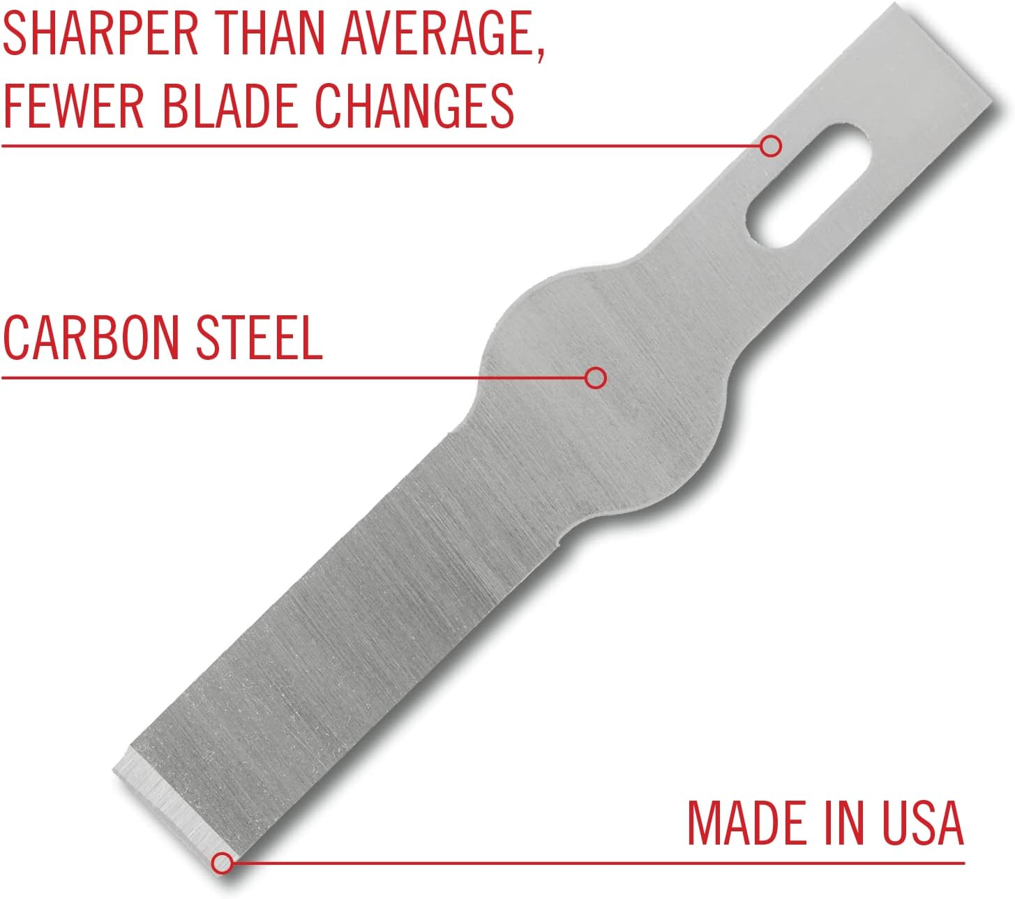 Excel Blades #17 50-Pack Chisel Craft Knife Blades, Carbon Steel, USA Made