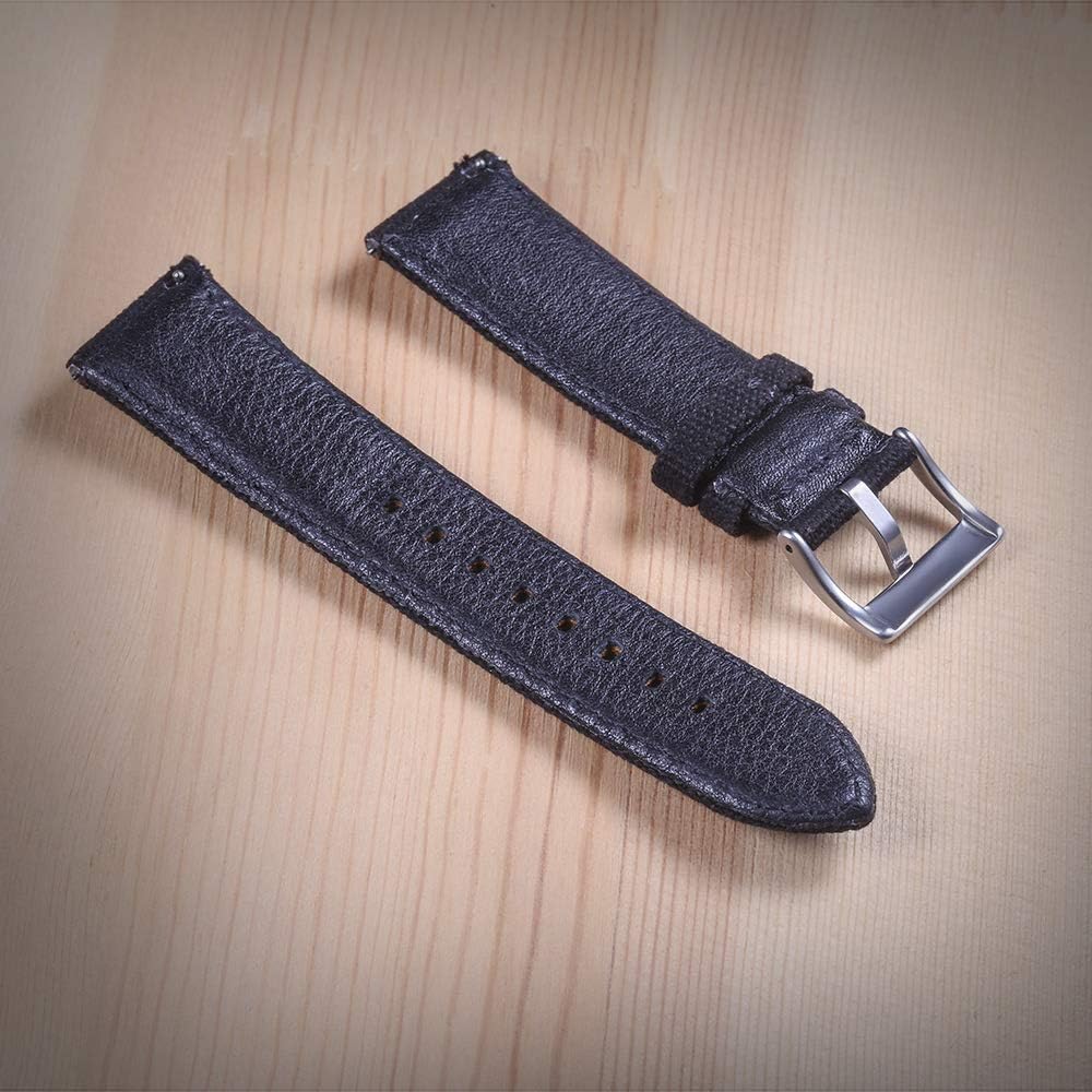 hemsut h Canvas Watch Bands, Quick Release Military Watch Strap, Fabric Replacement 18mm Watch Bands for Men