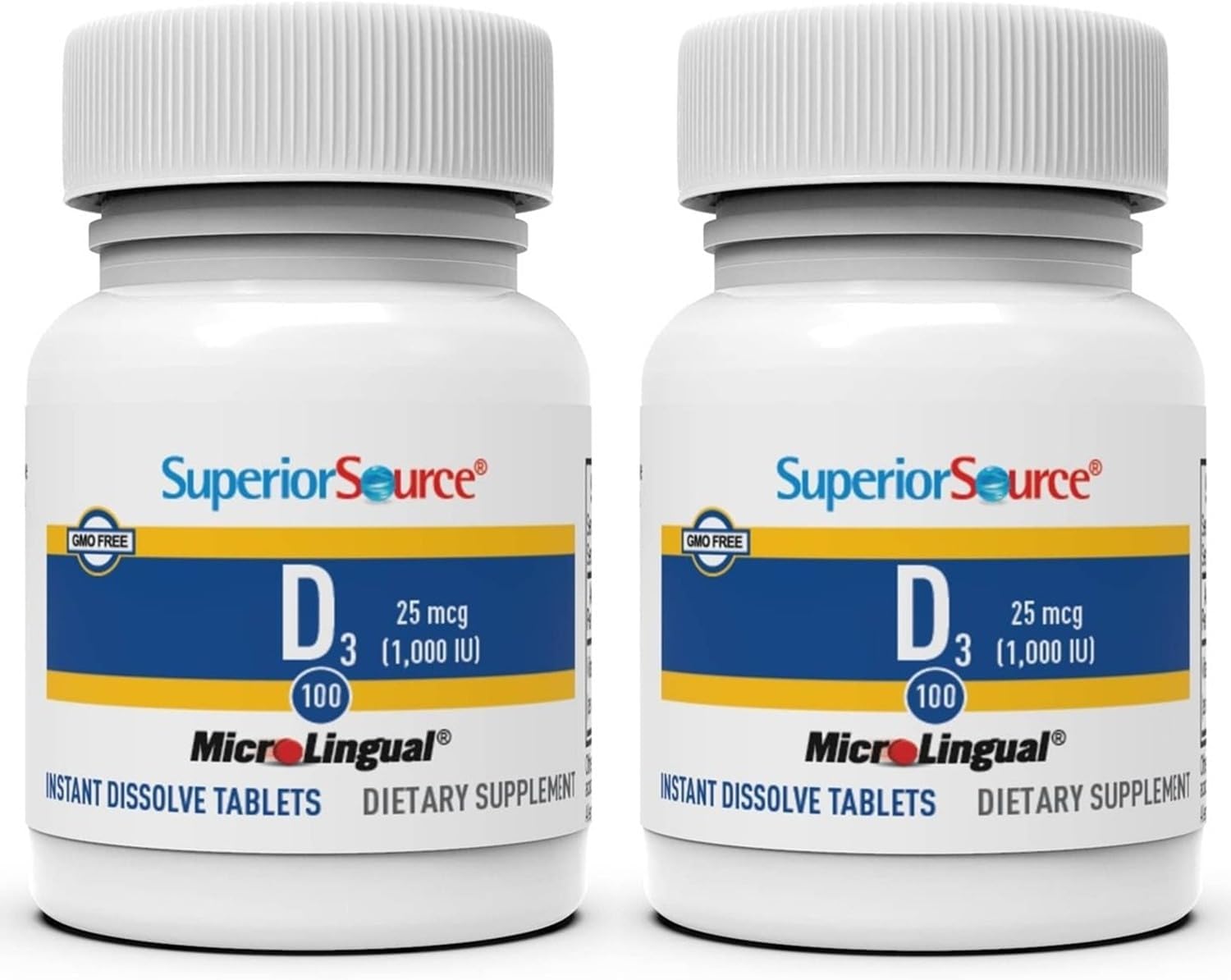 Superior Source Vitamin D3 10000 IU, Quick Dissolve MicroLingual Tablets, 100 Count, Helps Promote Strong Bones and Teeth, Immune Support, Helps Maintain Healthy Muscle Function, Non-GMO