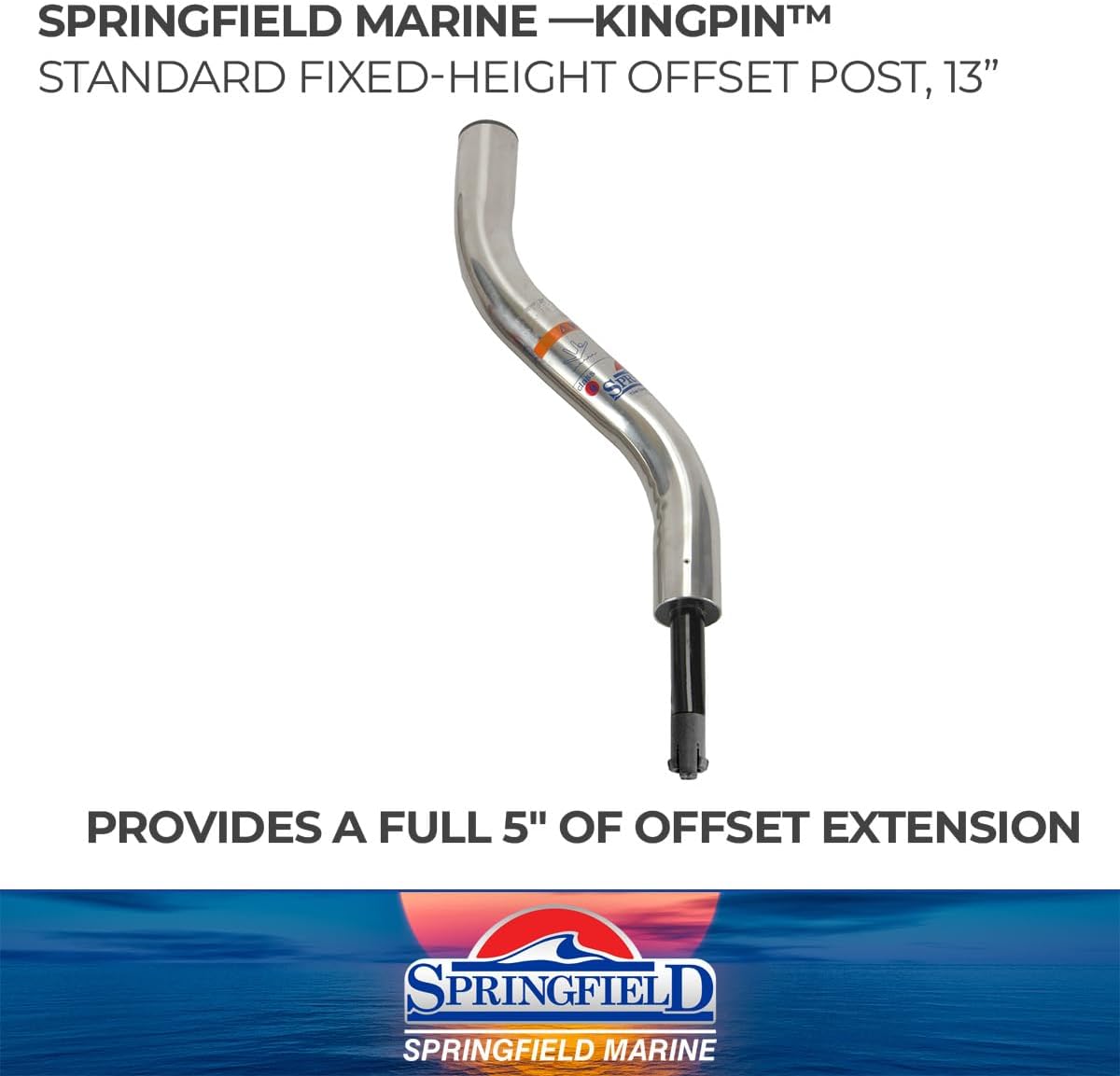 Springfield Marine 1610413-OSS Kingpin Offset Post - 1-3/4",Silver,Black