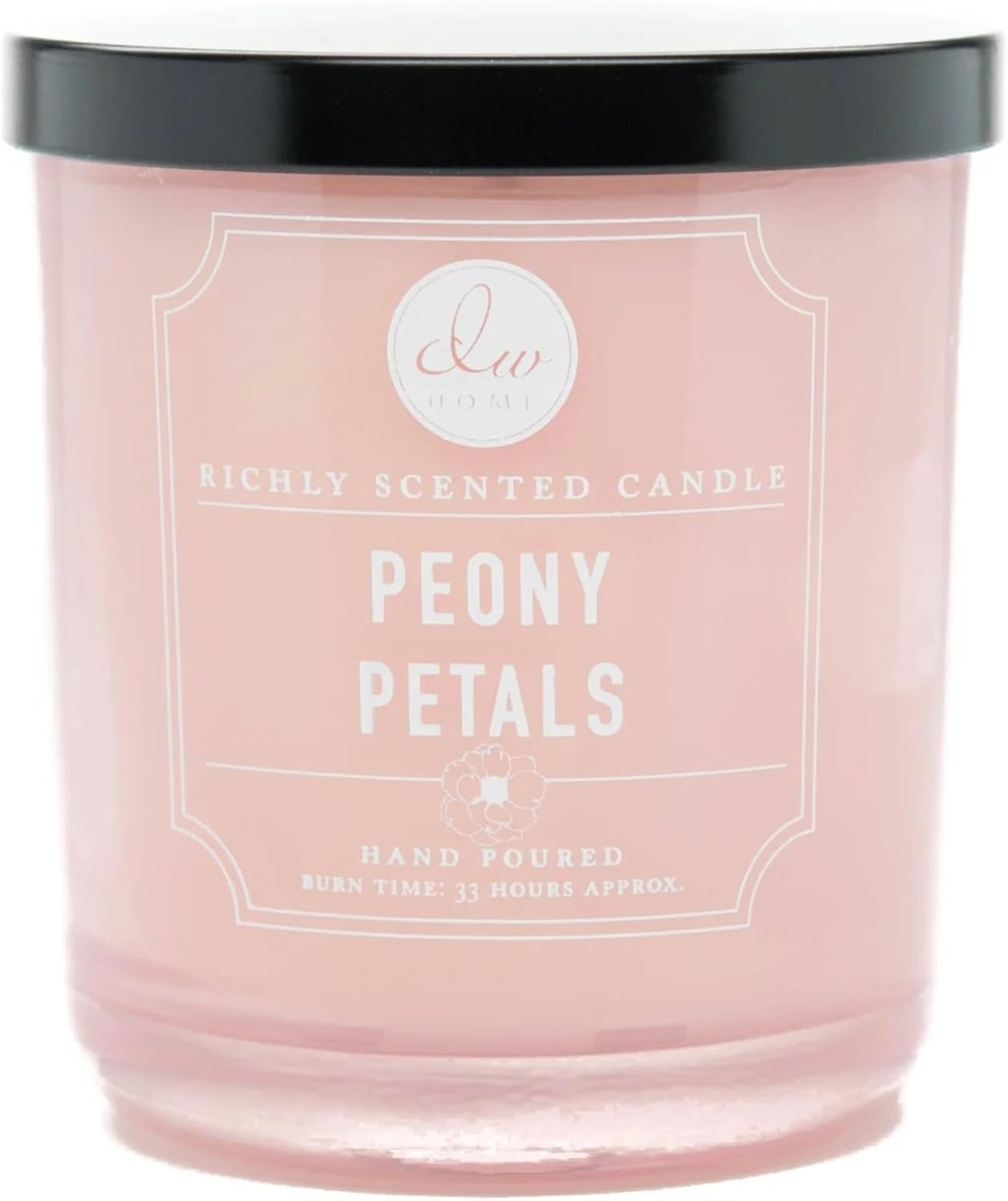 DW Home Peony Petals Scented Candle for Home, 9 oz, 8.8 oz Candle Jar, Up to 33H Burn Time, Luxury Scented Candle for Relaxation, Gifting, Home Décor